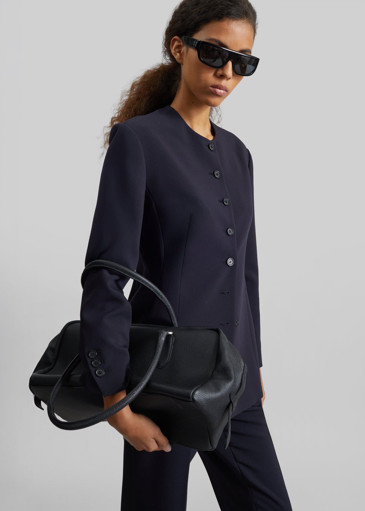 Chesnay Collarless Blazer - Navy – view 2 of 7