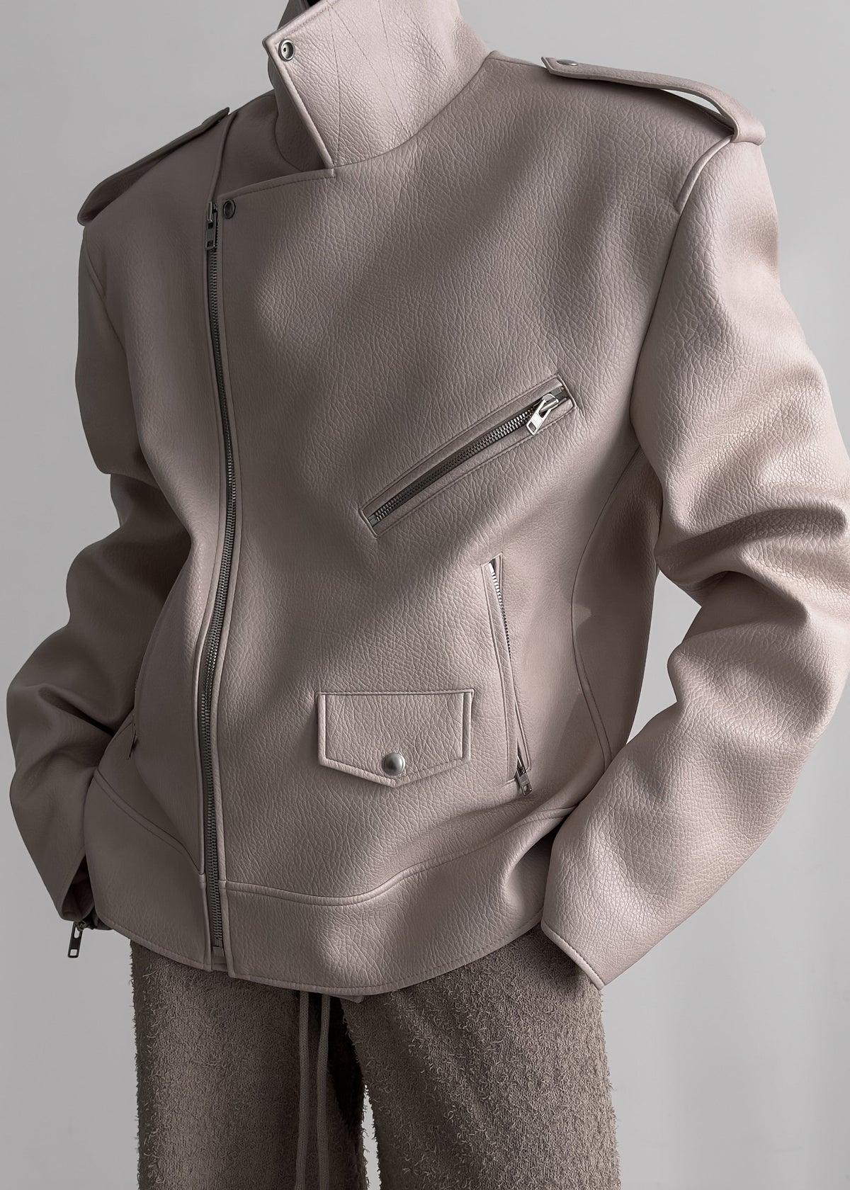 Chicago Oversized Perfecto Jacket - Cream – view 7 of 14