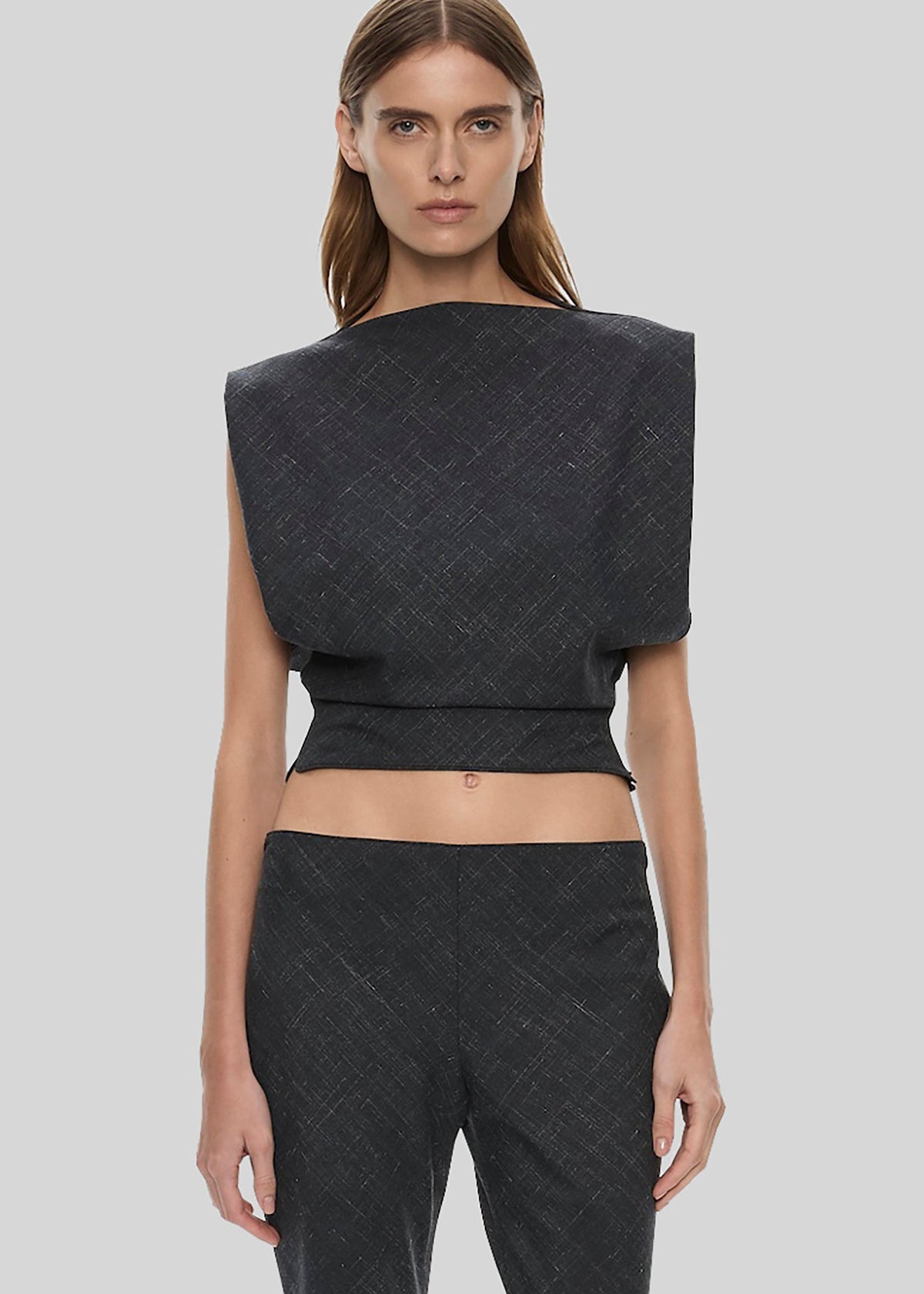 Christopher Esber Banyan Bias Top - Tropical Charcoal Marle – view 2 of 6