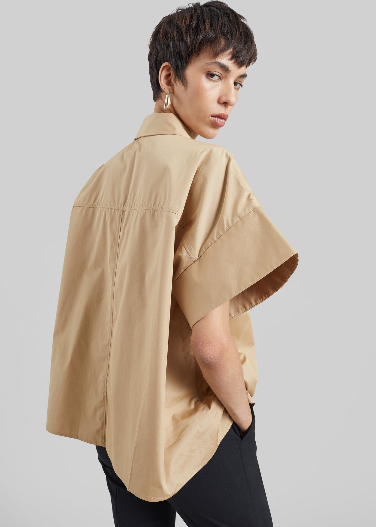 CO Boxy Short Sleeve Shirt - Camel – view 5 of 10