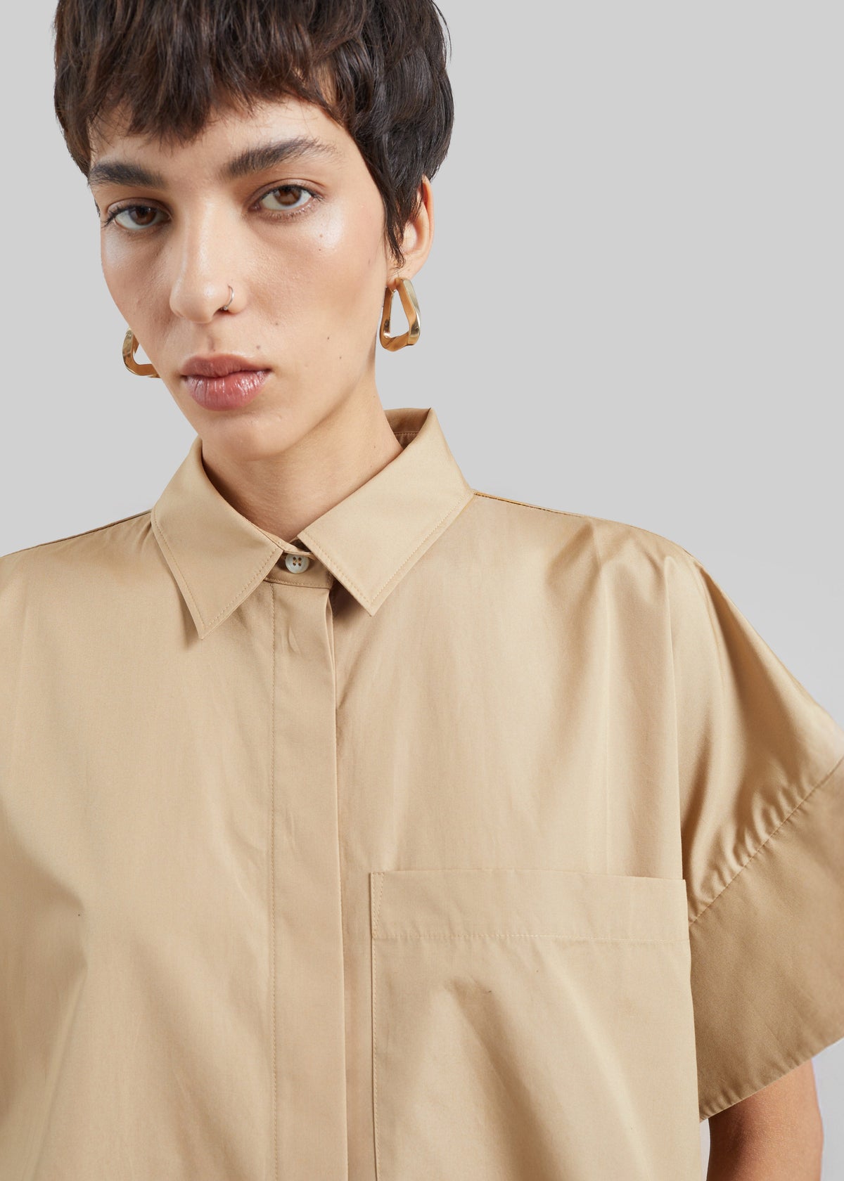 CO Boxy Short Sleeve Shirt - Camel – view 4 of 10