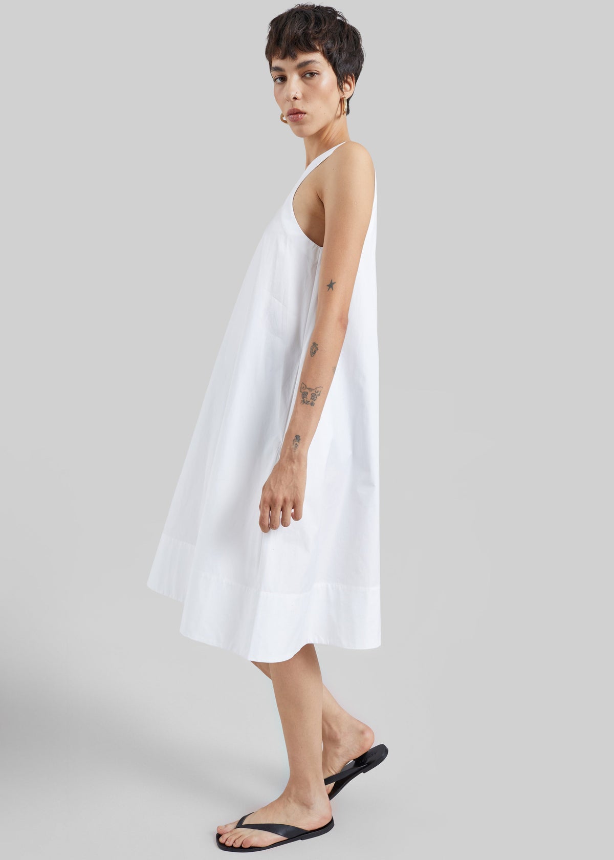 CO Crewneck A-line Dress - White – view 2 of 6