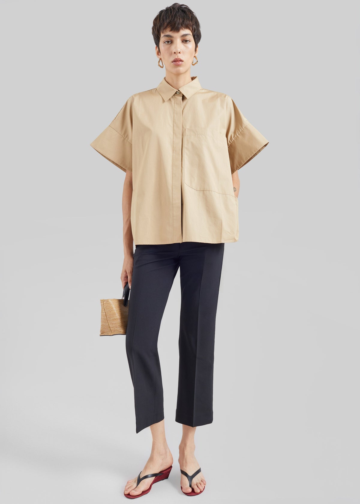 CO Cropped Flared Pants - Black – view 4 of 8
