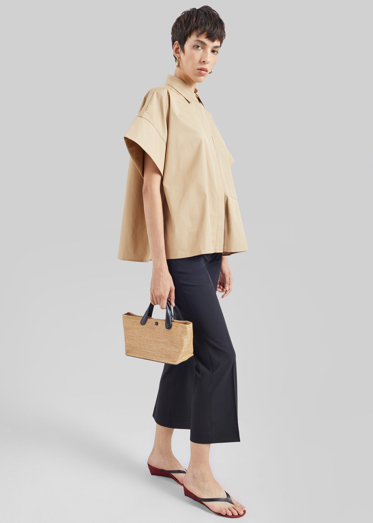 CO Cropped Flared Pants - Black – view 6 of 8