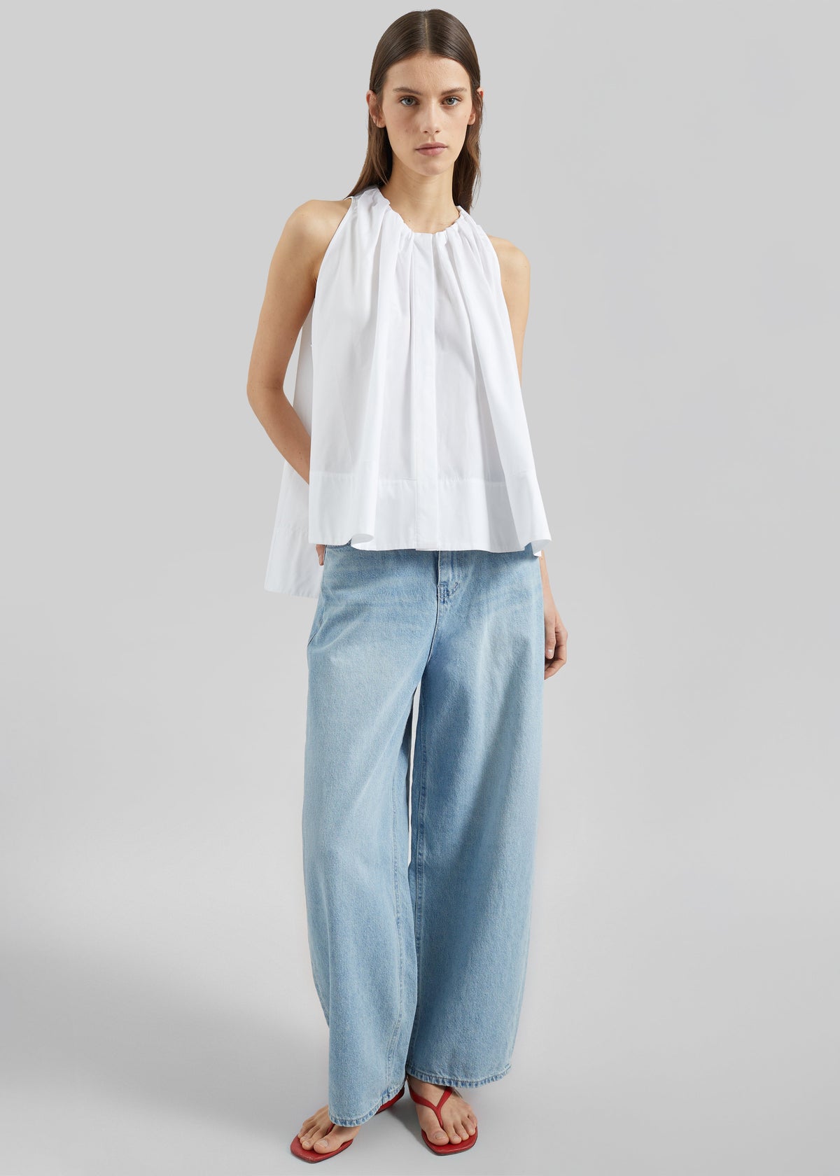 CO Gathered Tunic Shirt - White – view 4 of 5