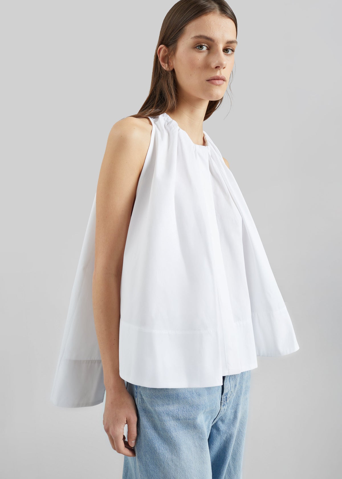 CO Gathered Tunic Shirt - White – view 2 of 5