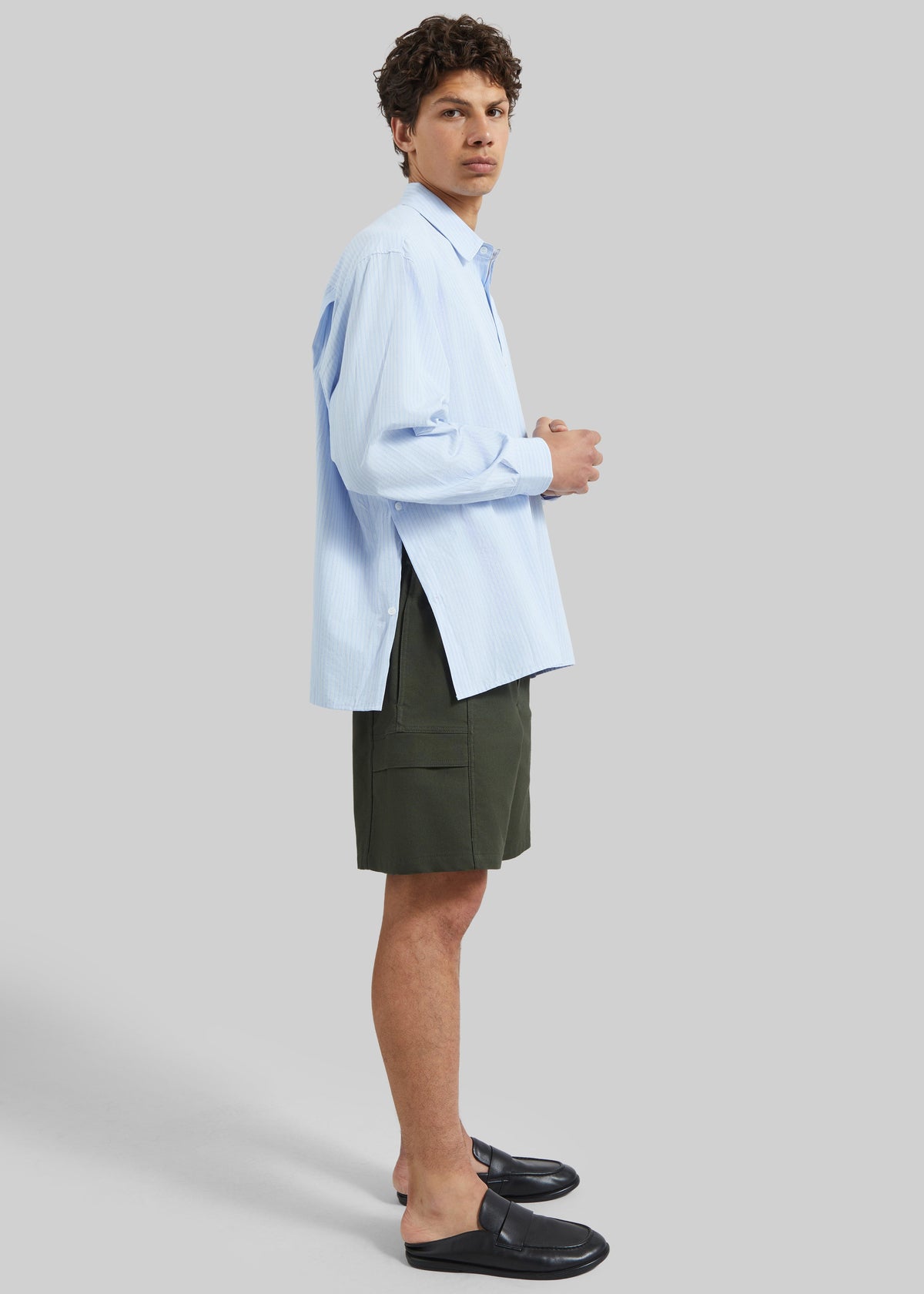 Colhame Adjustable Hem Shirt - Blue/White Stripe – view 2 of 8