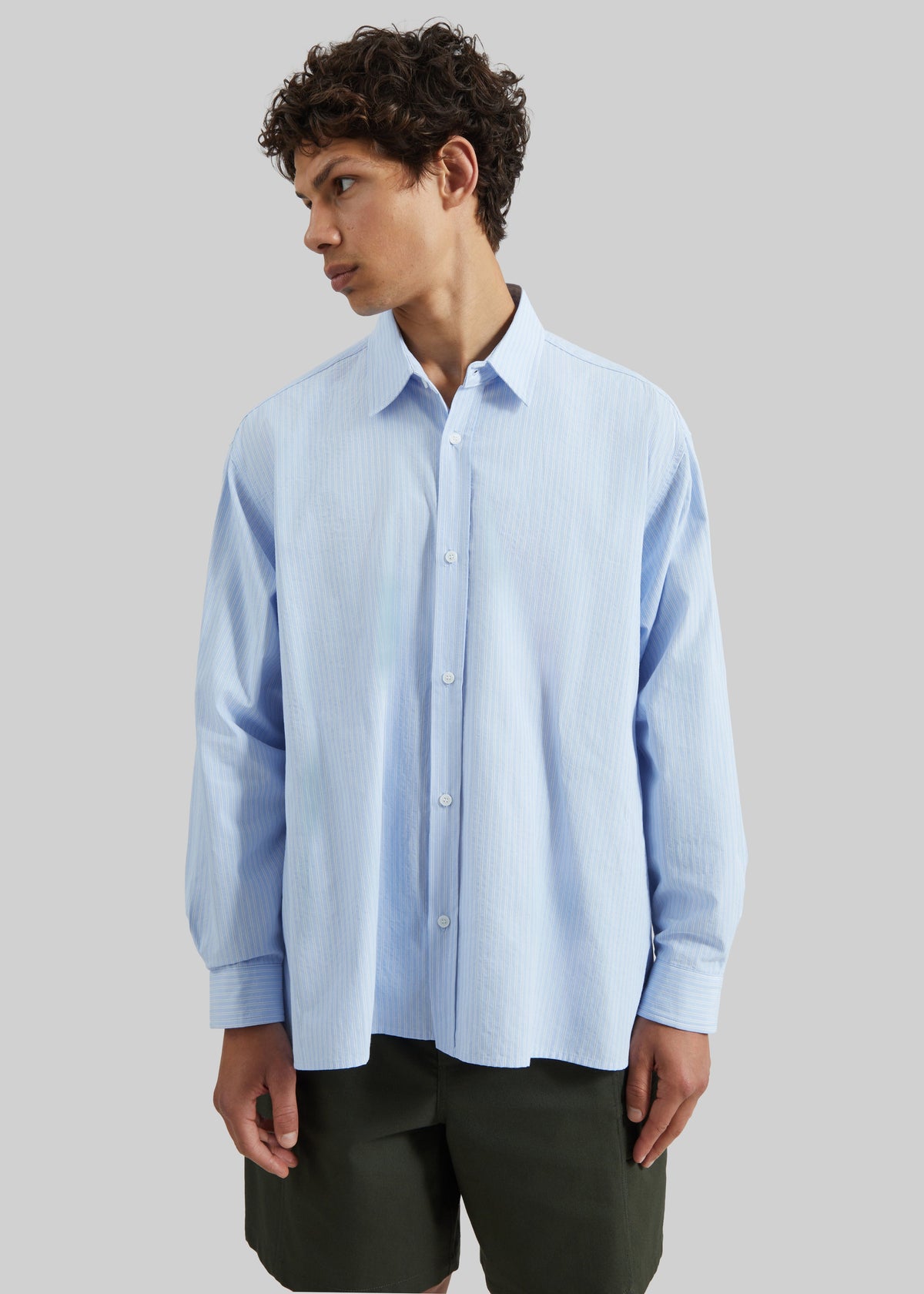 Colhame Adjustable Hem Shirt - Blue/White Stripe – view 5 of 8