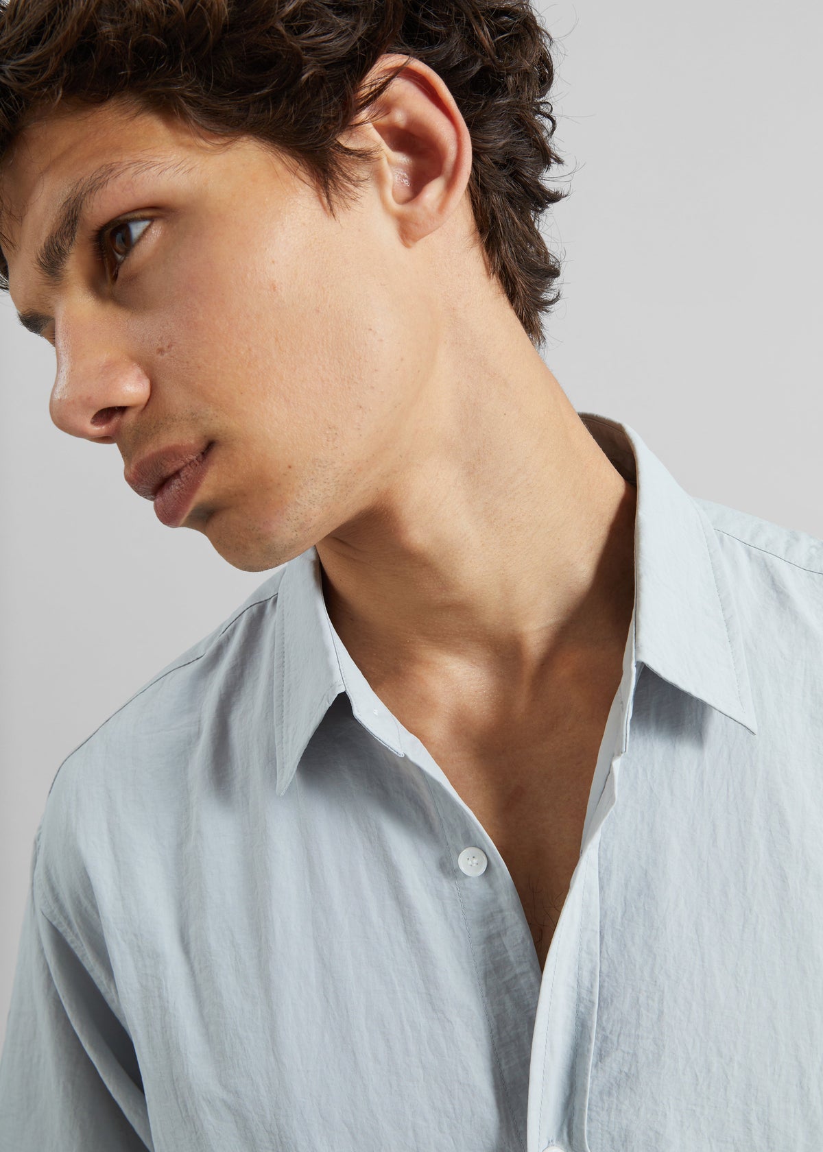 Colhame Adjustable Hem Short Sleeve Shirt - Powder Blue – view 6 of 8