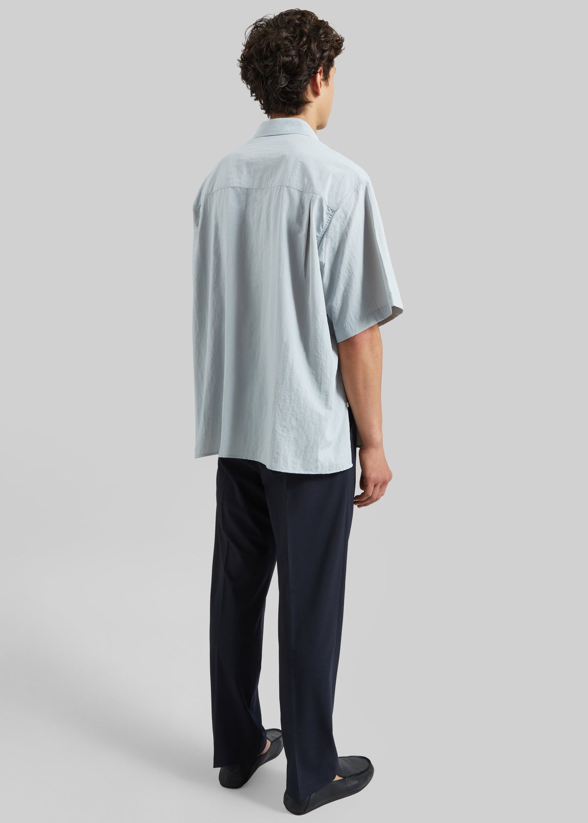 Colhame Adjustable Hem Short Sleeve Shirt - Powder Blue – view 7 of 8