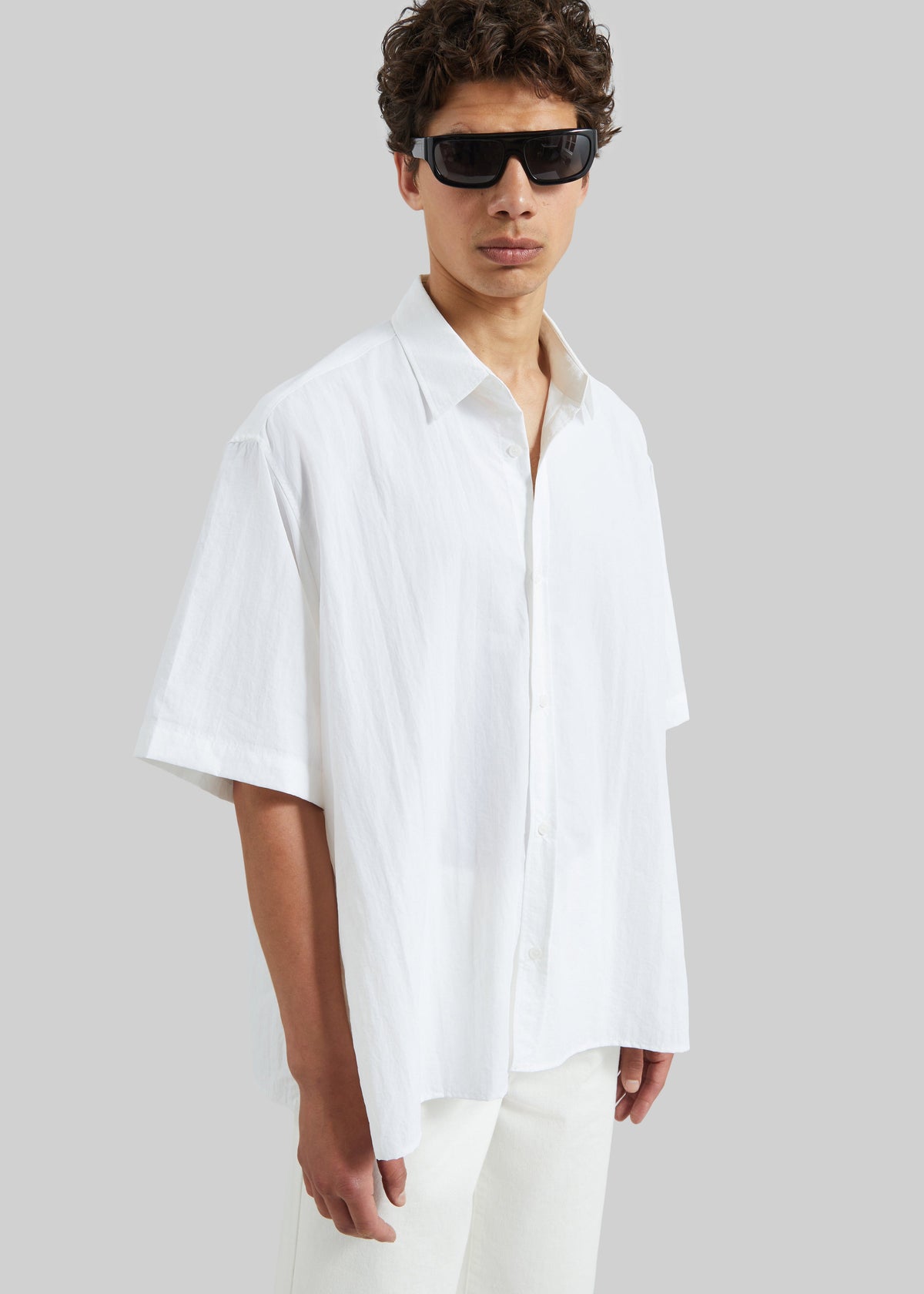 Colhame Adjustable Hem Short Sleeve Shirt - White – view 1 of 8