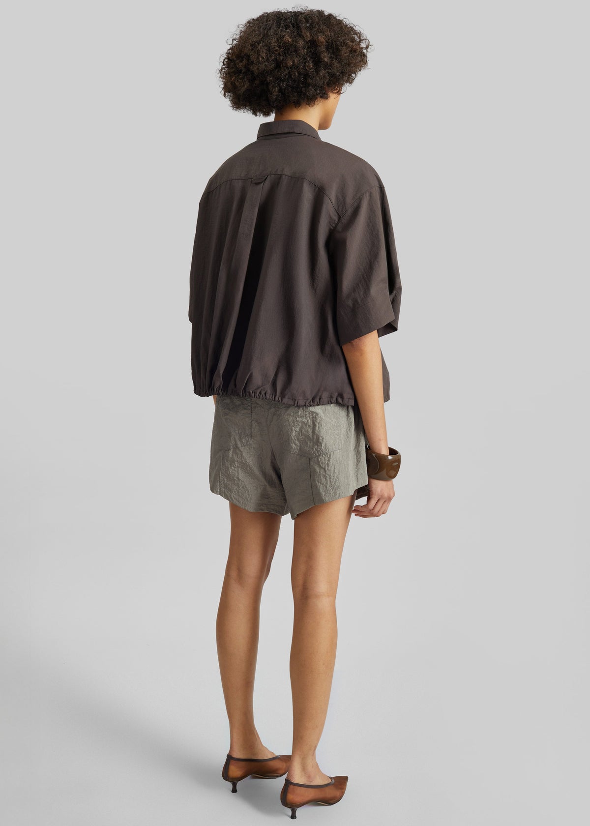 Comporta Drawstring Shirt - Brown – view 8 of 9