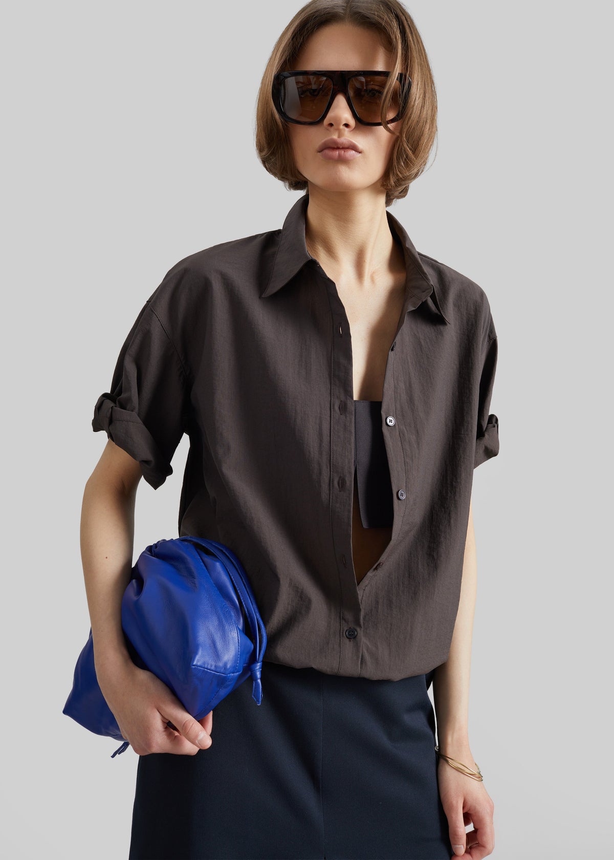 Comporta Drawstring Shirt - Brown – view 1 of 9