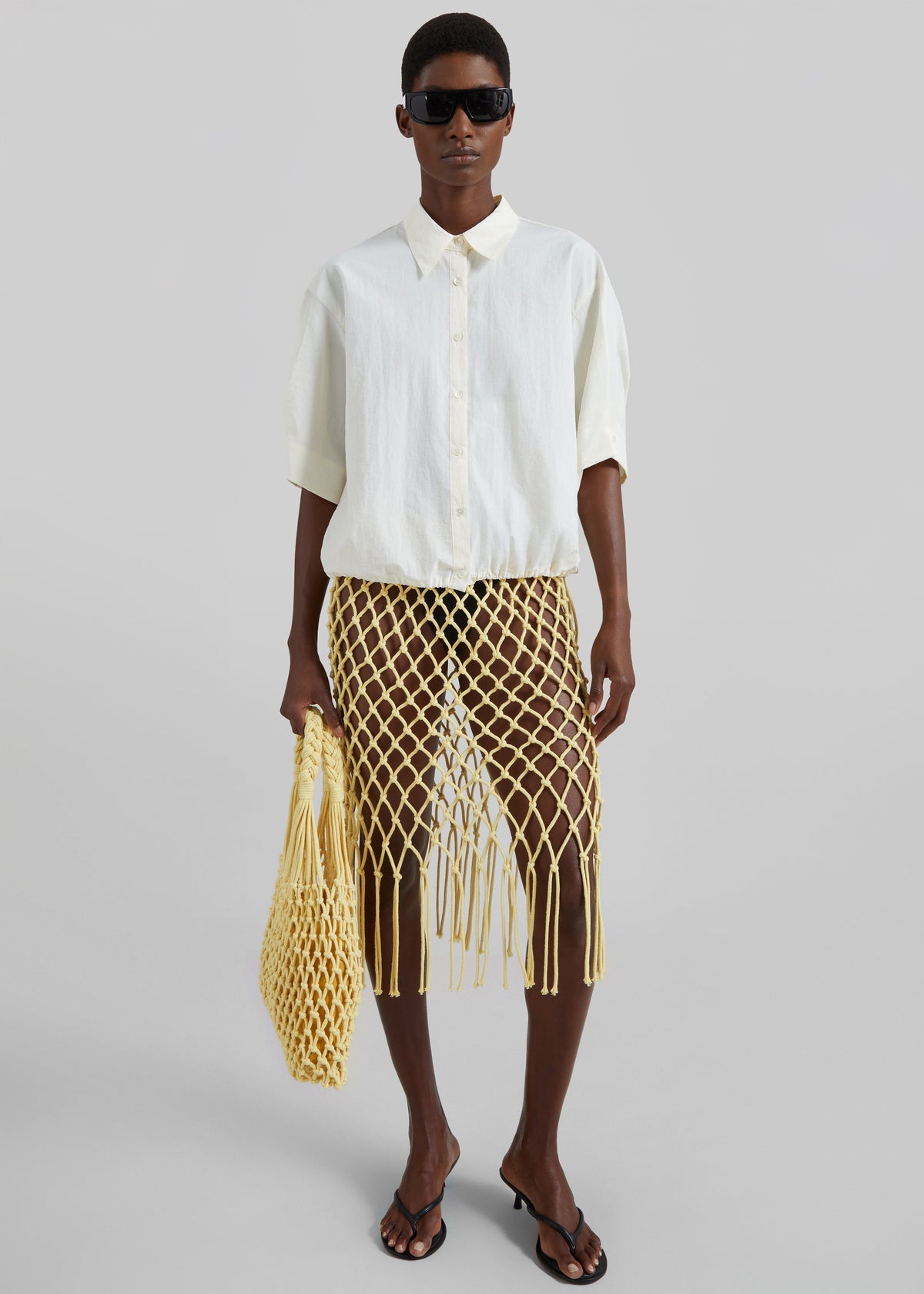 Comporta Drawstring Shirt - Cream – view 1 of 12