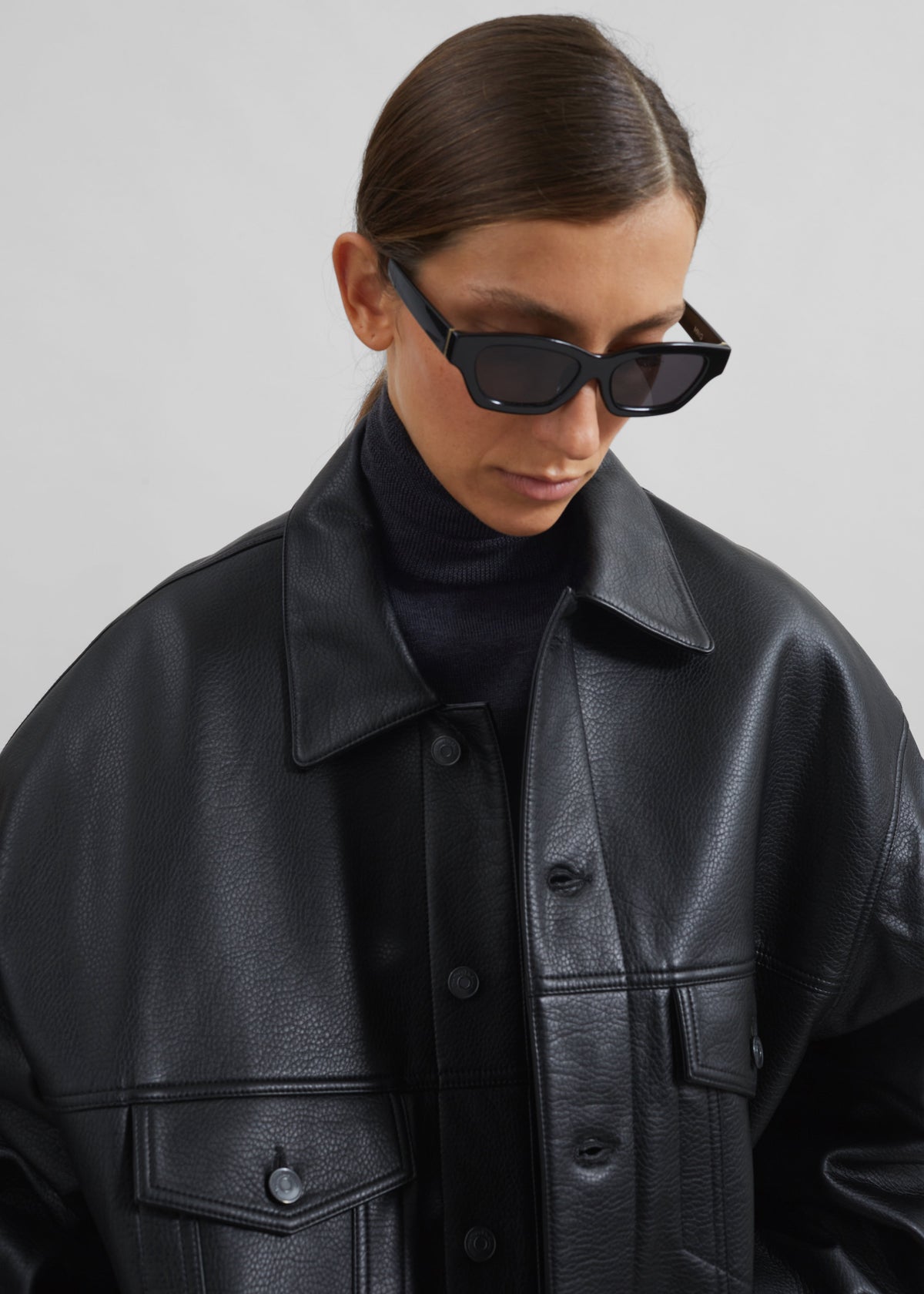 Conan Faux Leather Jacket - Black – view 2 of 16