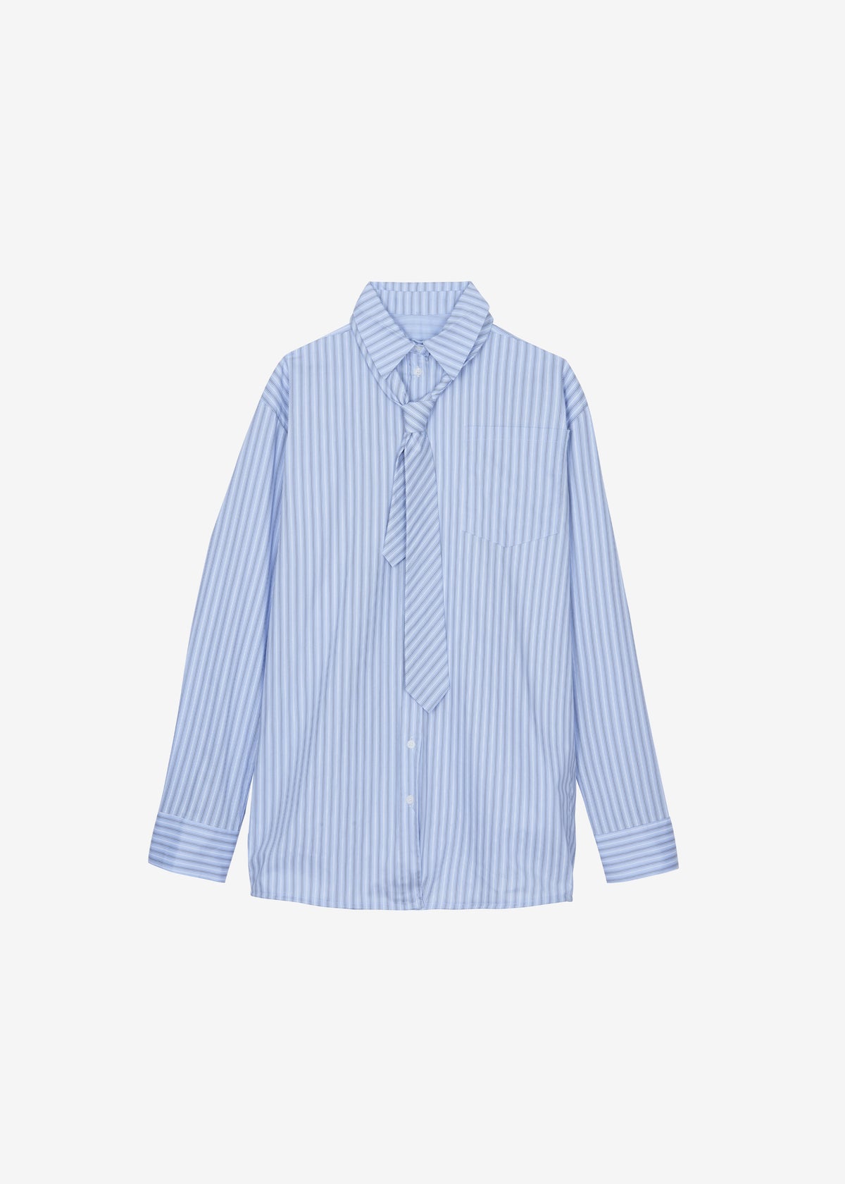 Connahy Tie Neck Shirt - Blue – view 8 of 8