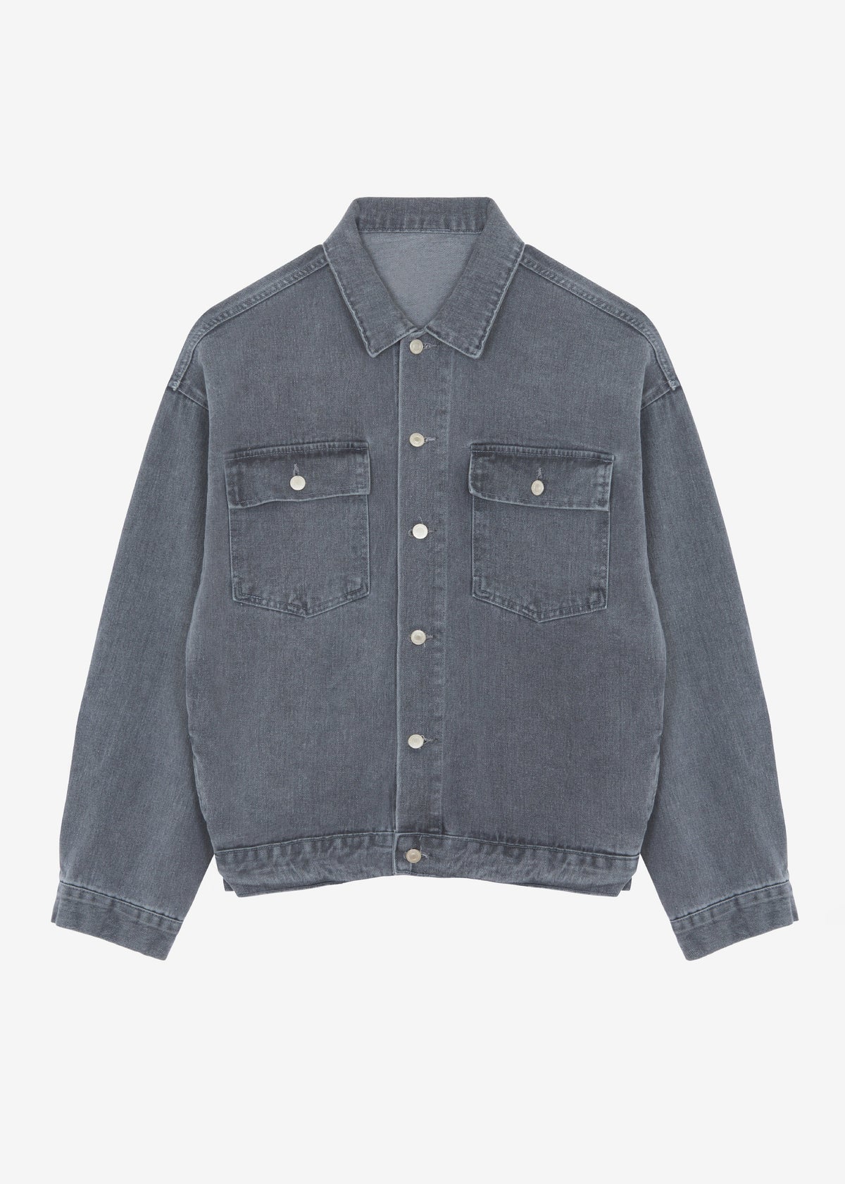 Connor Oversized Denim Jacket - Grey Wash – view 7 of 7