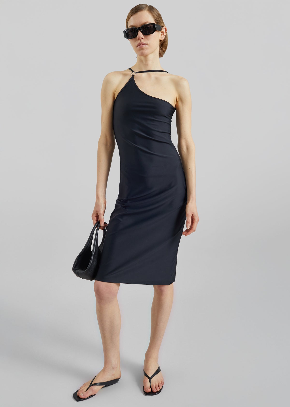 Coperni C-Logo One Shoulder Dress - Black – view 1 of 5
