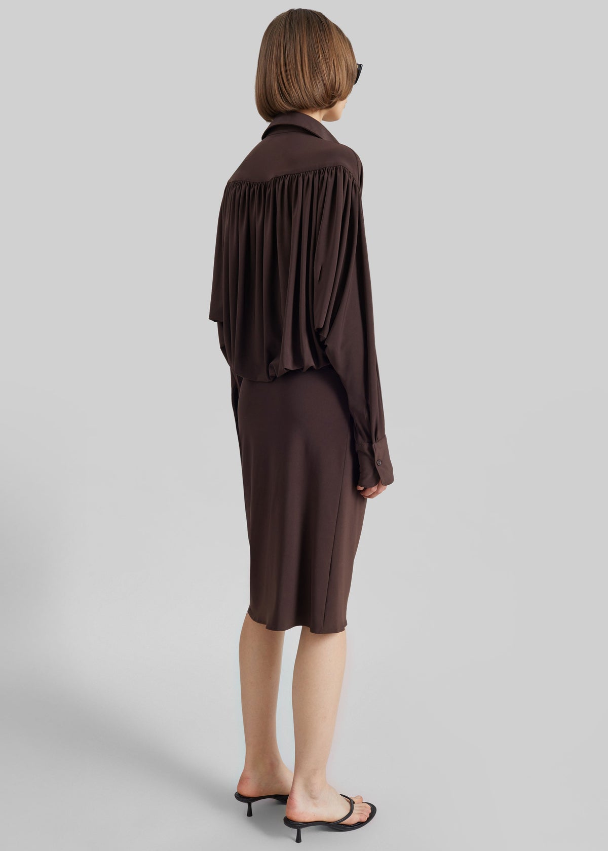 Coperni Draped Boxy Suspended Dress - Brown – view 5 of 5