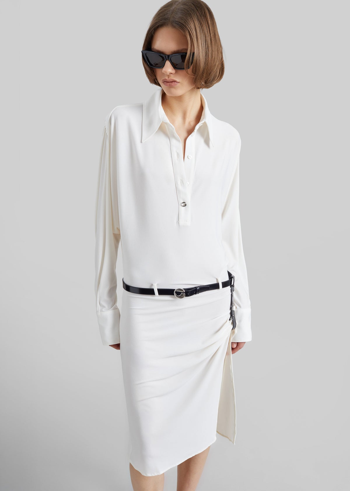 Coperni Draped Boxy Suspended Dress - White – view 1 of 5