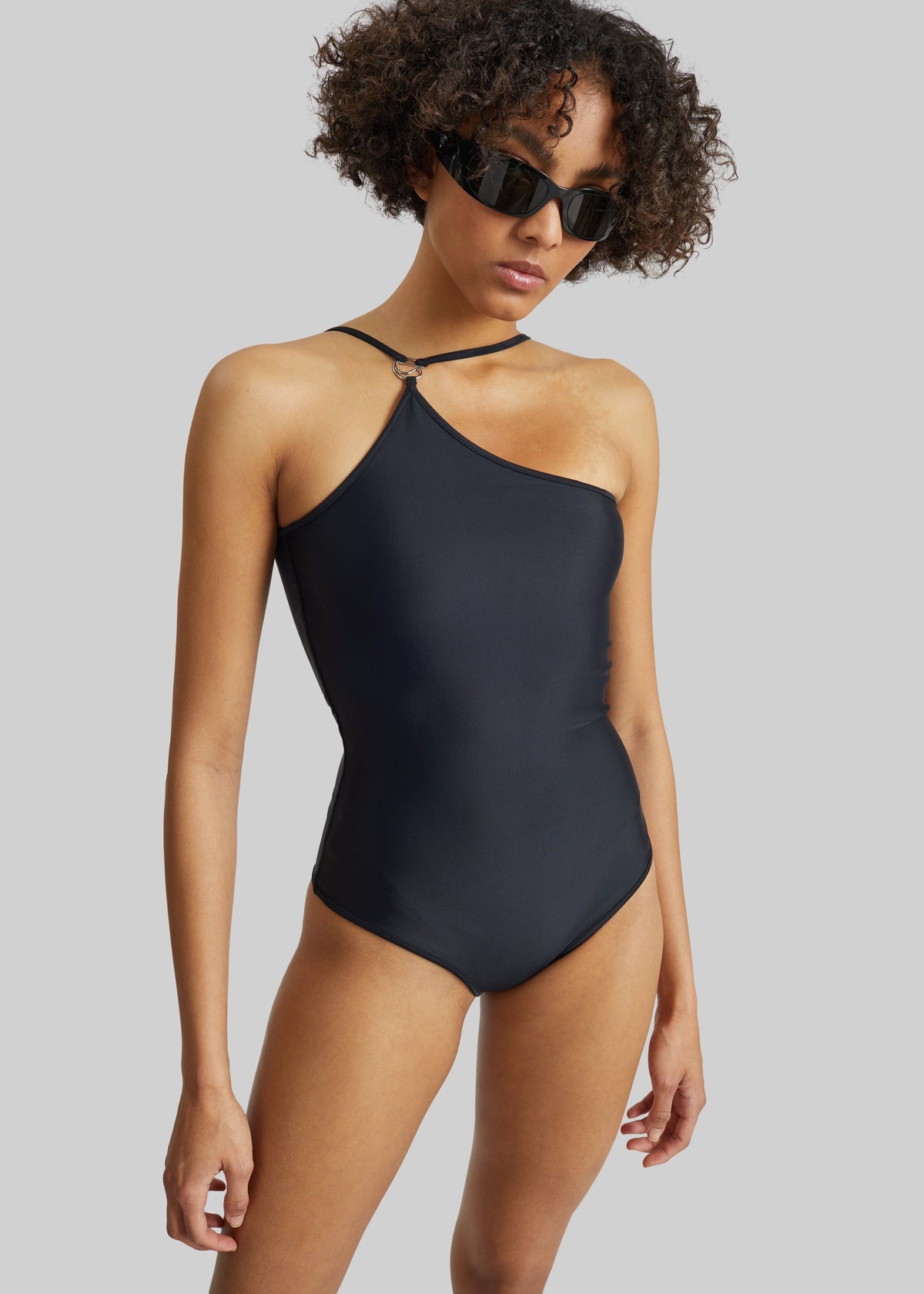 Coperni One Shoulder Swimsuit - Black – view 1 of 4