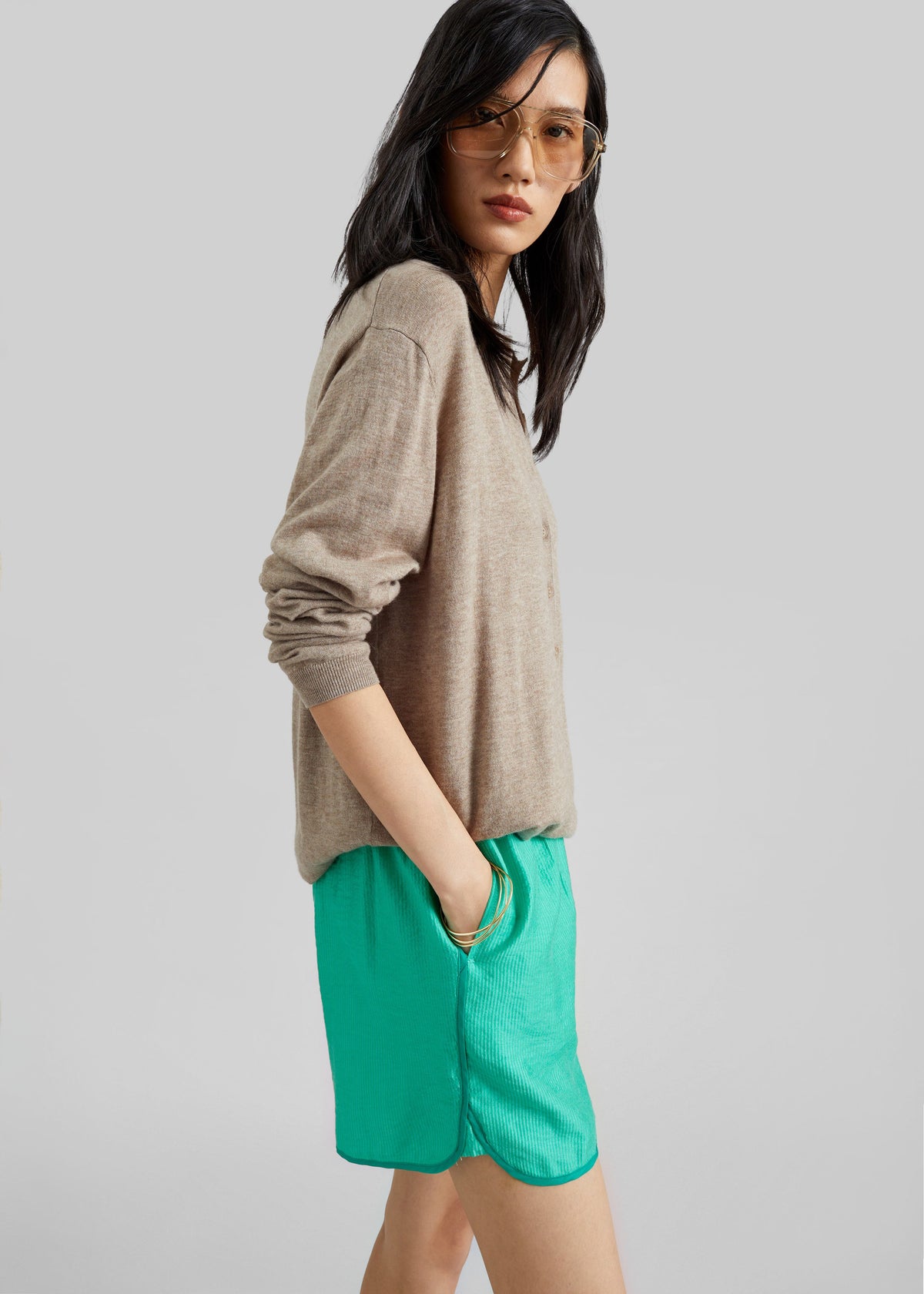 Coria Boxer Shorts - Green Stripe – view 2 of 8