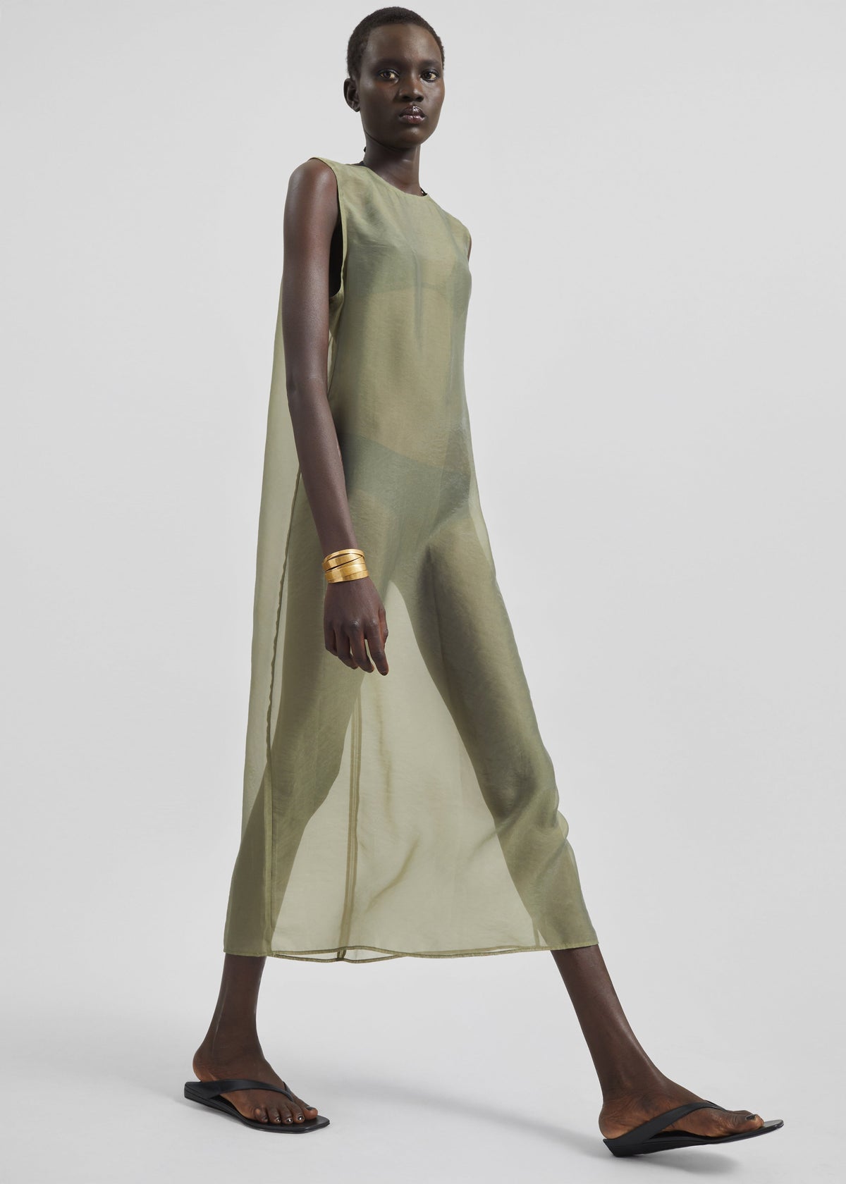Corindi Sheer Organza Dress - Olive – view 1 of 9