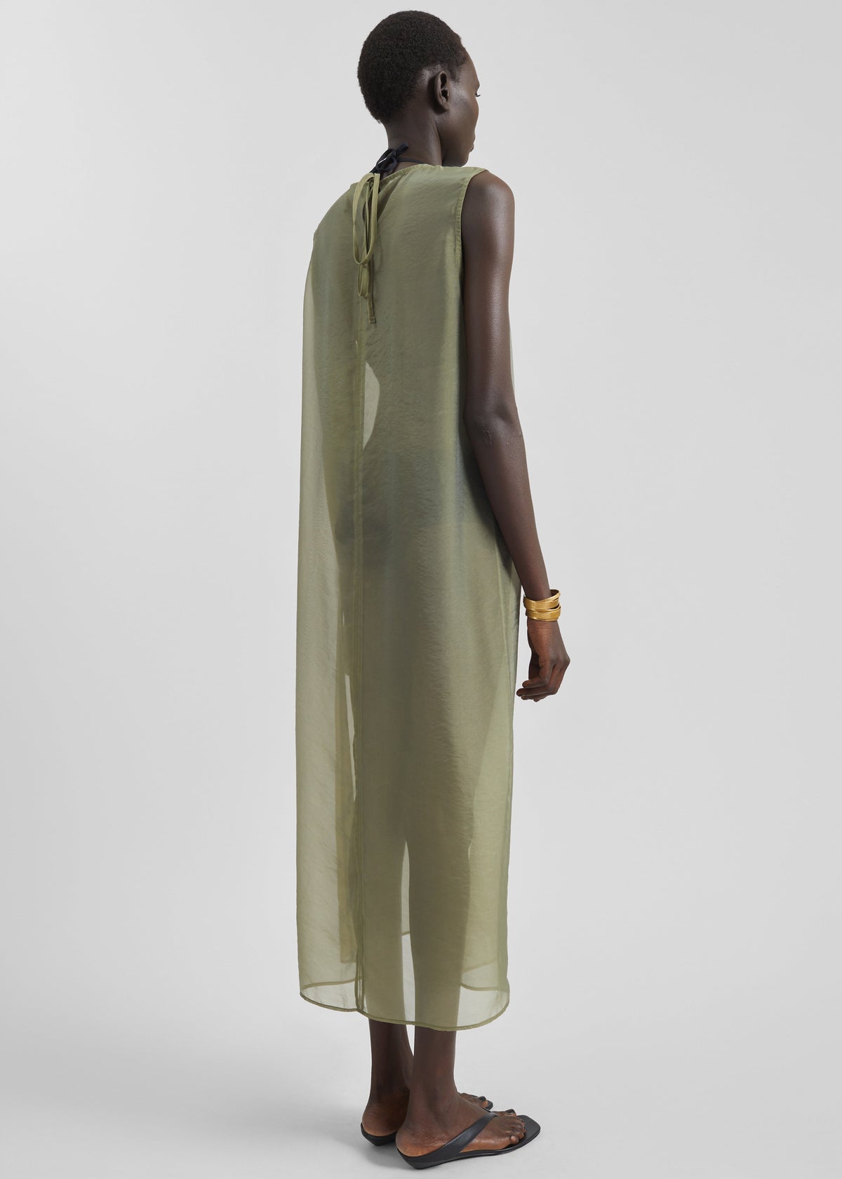 Corindi Sheer Organza Dress - Olive – view 8 of 9