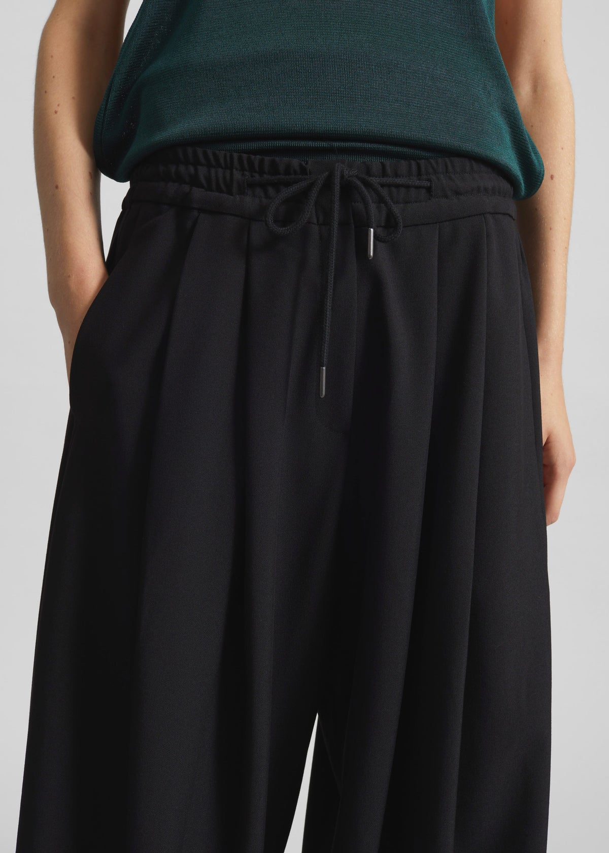 Corlen Pleated Wide Pants - Black – view 2 of 9