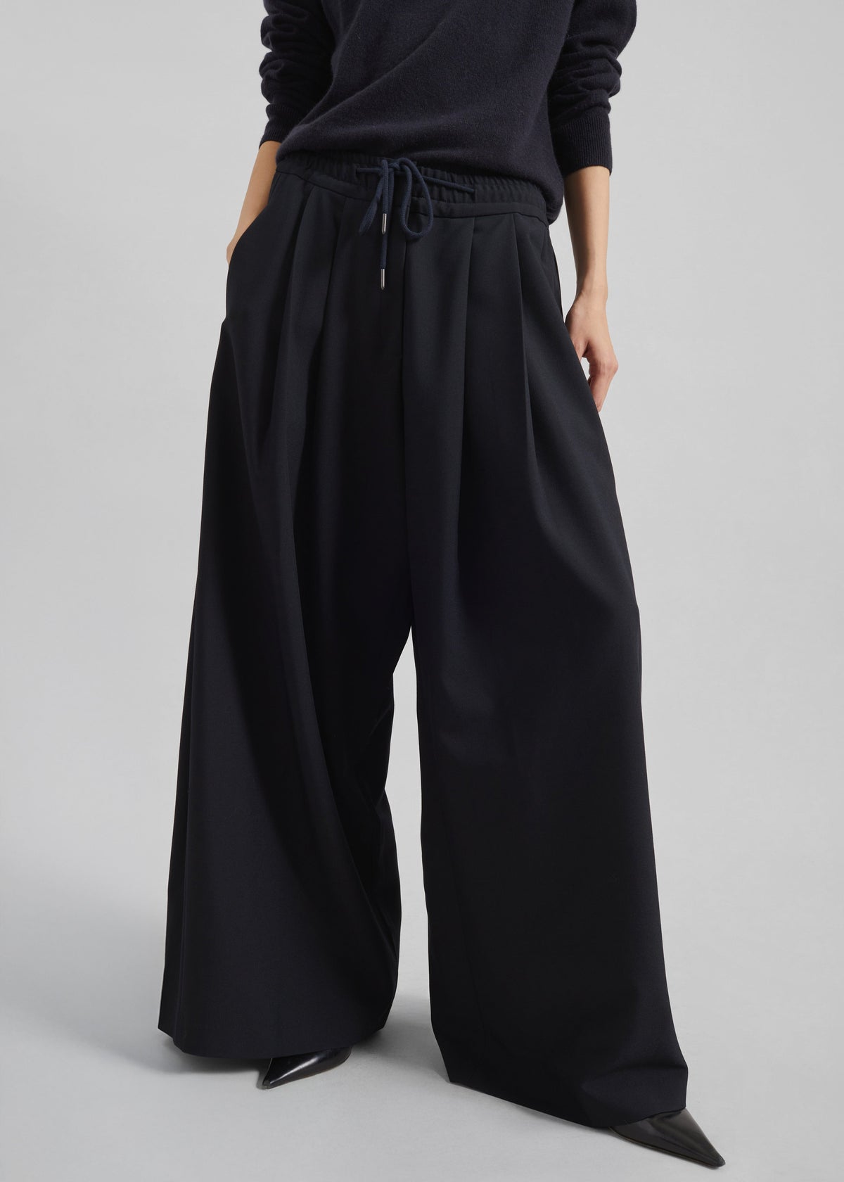 Corlen Pleated Wide Pants - Dark Navy – view 5 of 9