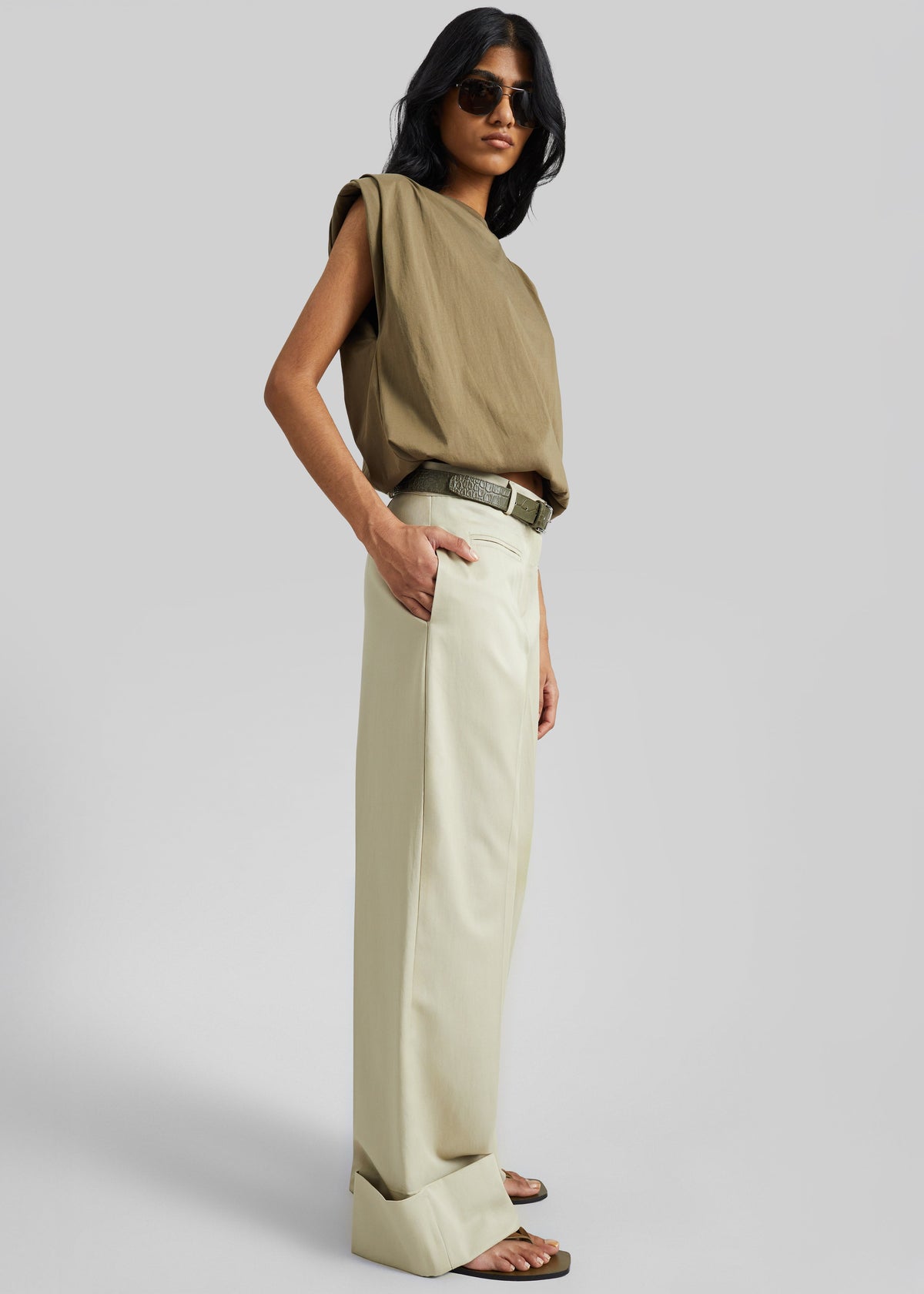 Corris Straight Cuff Trousers - Beige – view 1 of 7