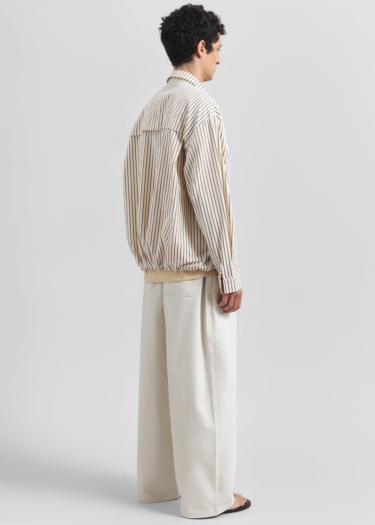 Corwin Shirt Jacket - Beige/Brown Stripe – view 6 of 7