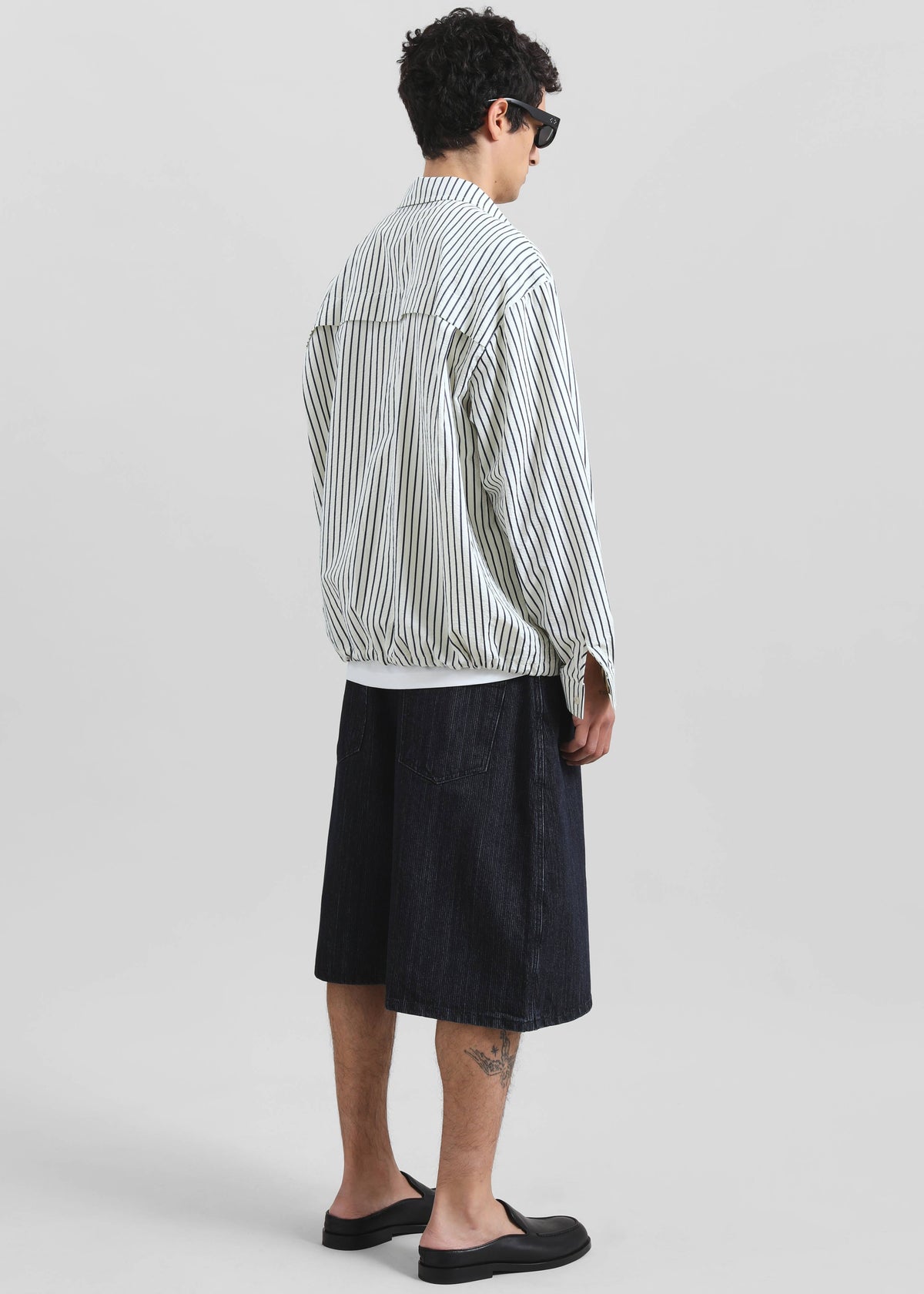 Corwin Shirt Jacket - White/Navy Stripe – view 6 of 7