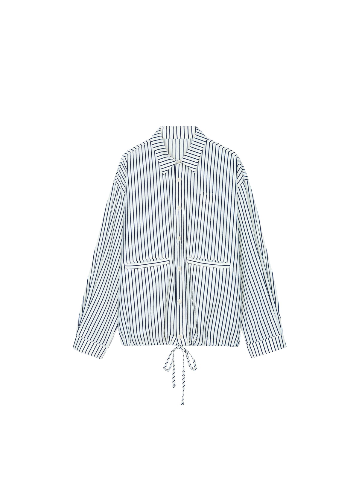 Corwin Shirt Jacket - White/Navy Stripe – view 7 of 7