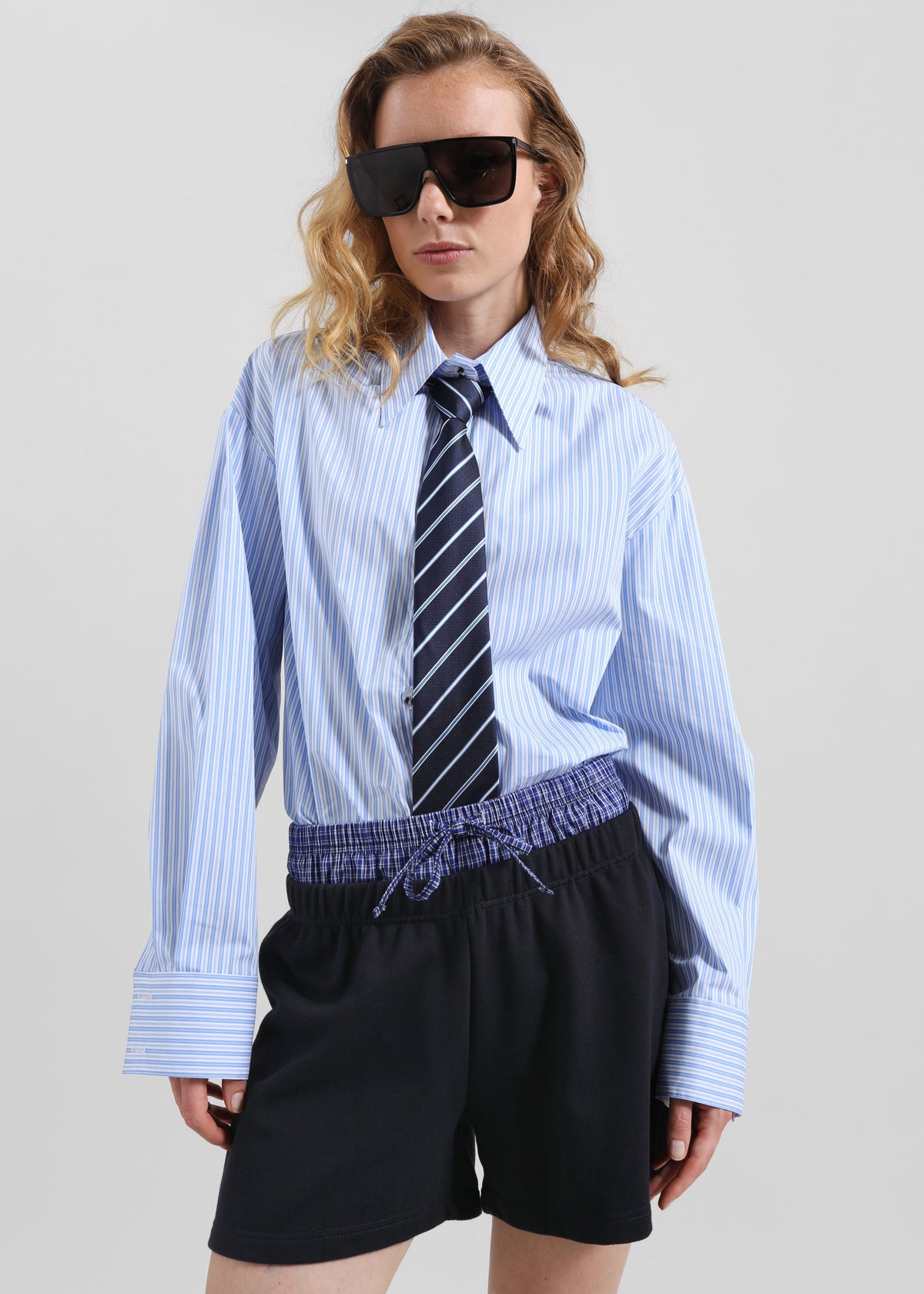 Cressy Double Waistband Shorts - Navy – view 6 of 8
