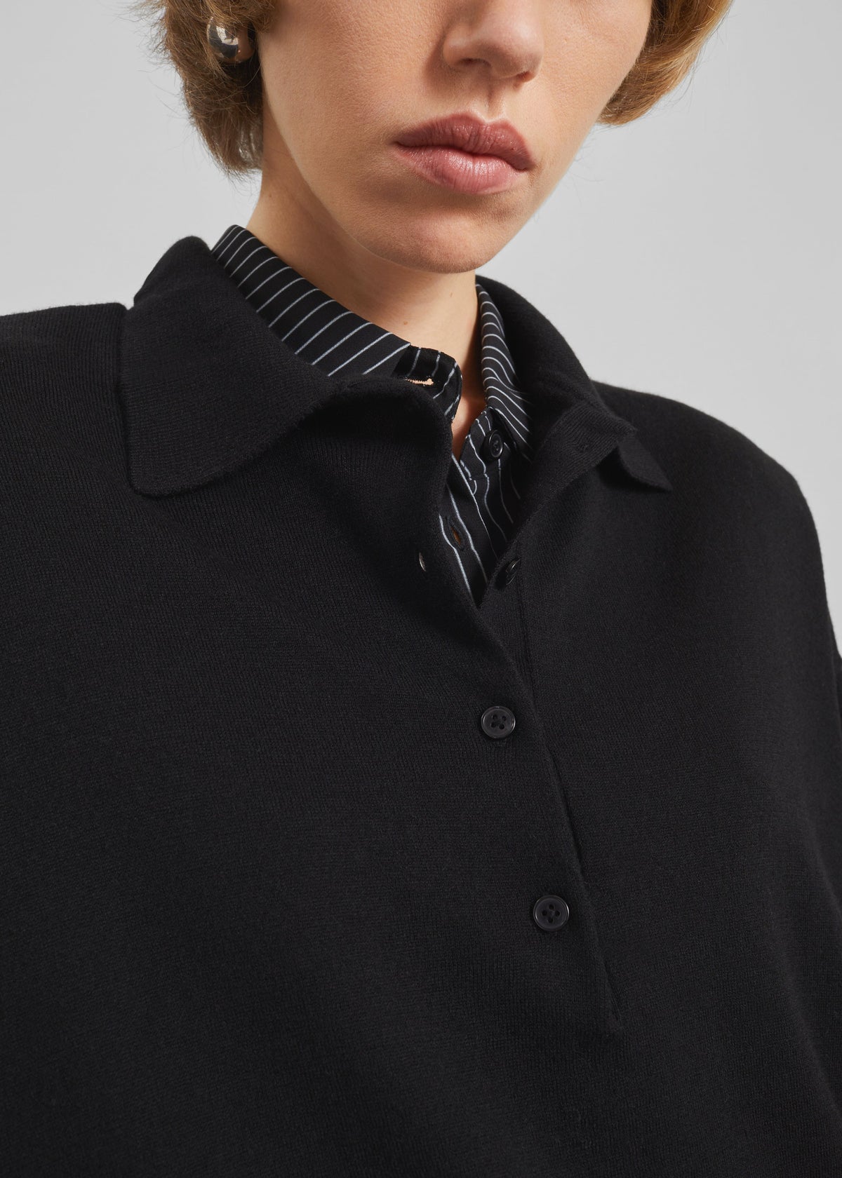 Croydon Padded Knit Polo - Black – view 2 of 6