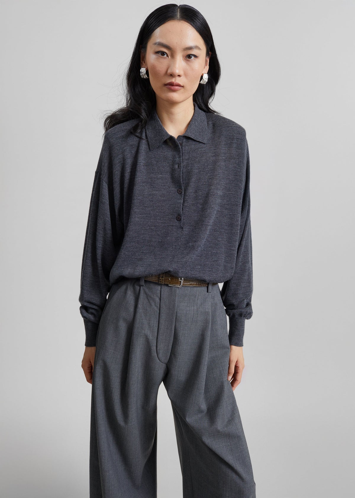 Croydon Padded Knit Polo - Grey – view 6 of 8