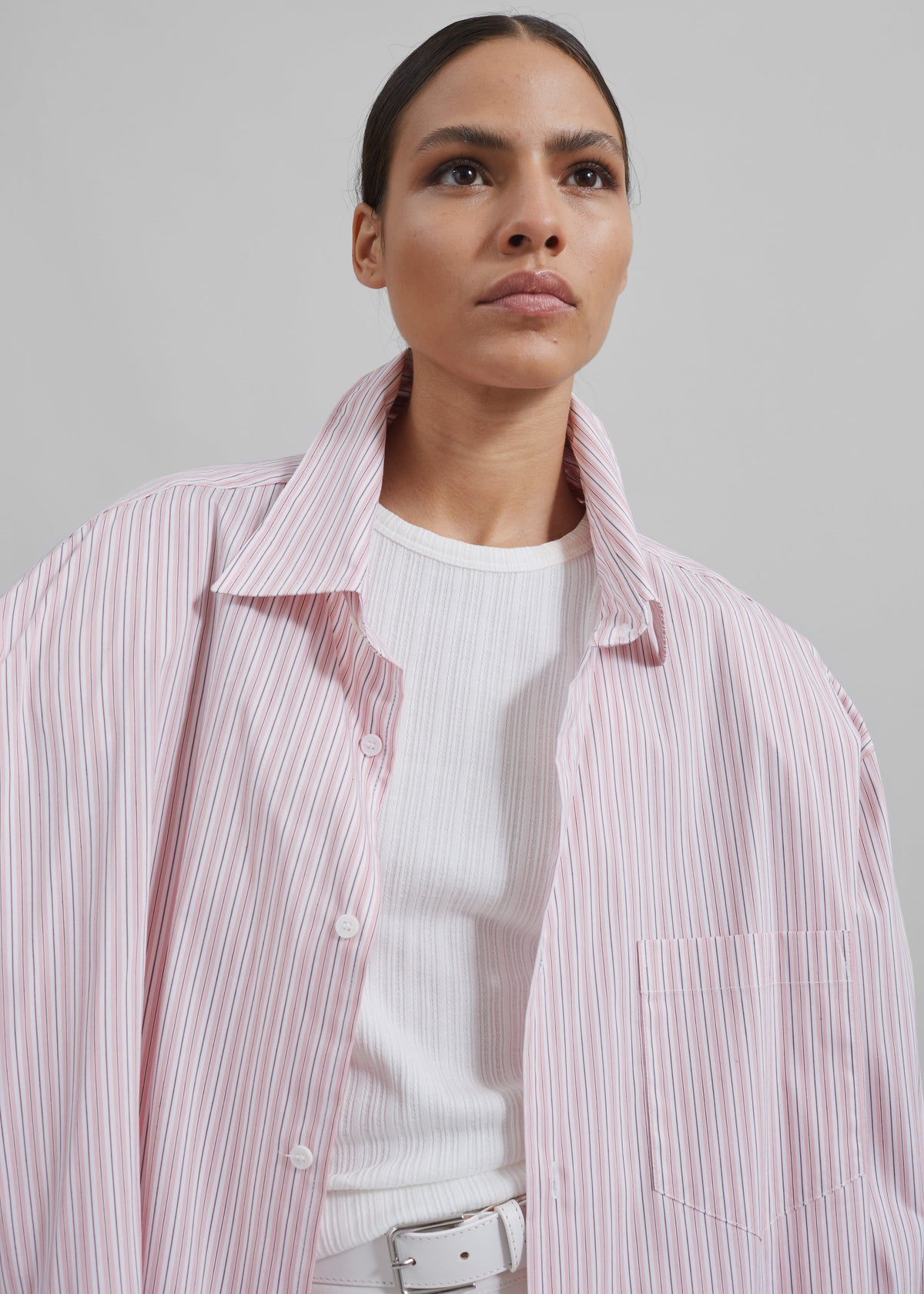 Cyrus Button Up Shirt - Pink/White Stripe – view 7 of 16
