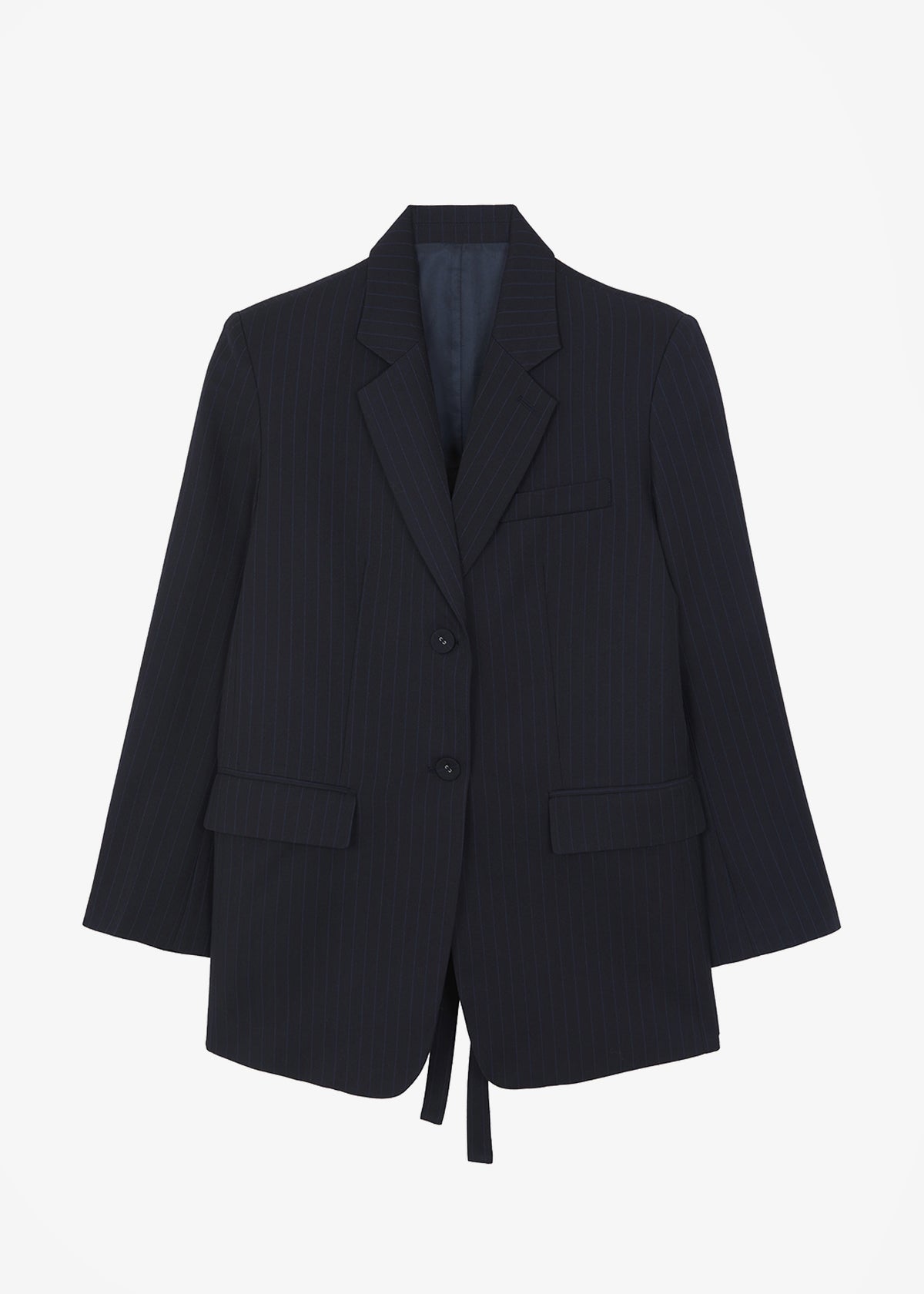 Cedric Open Back Blazer - Navy Stripe – view 9 of 9