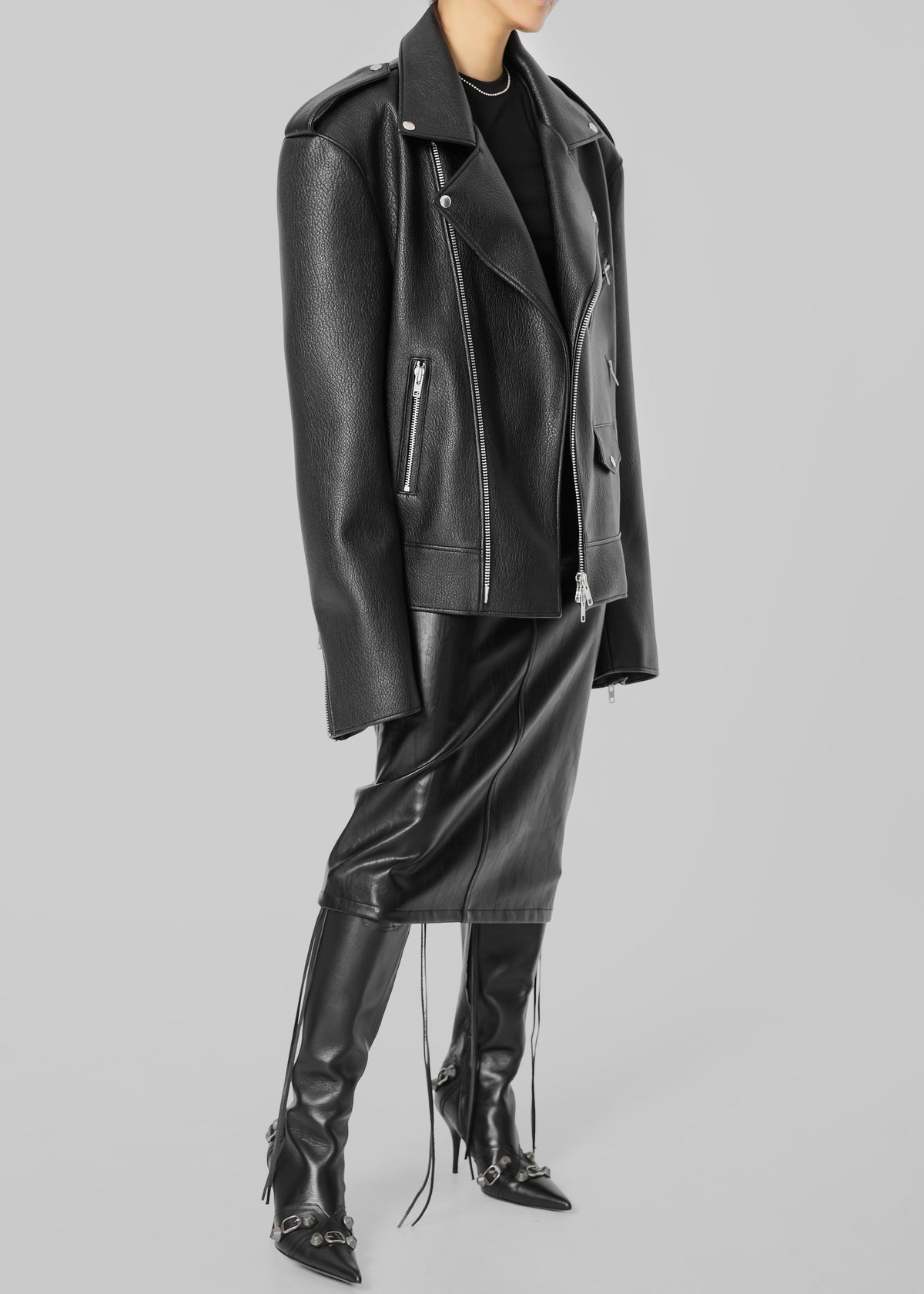 Chicago Oversized Perfecto Jacket - Black – view 2 of 14