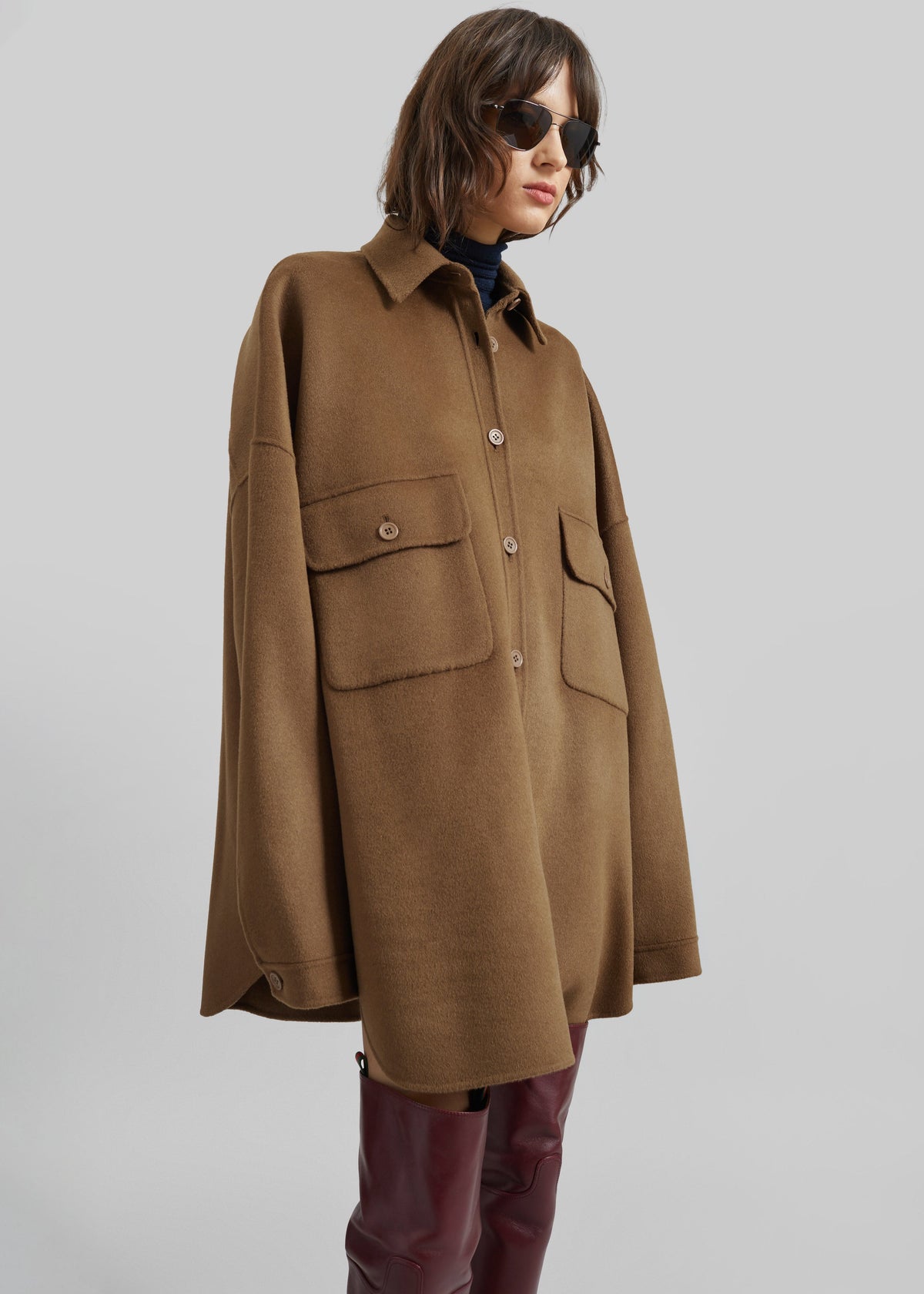 Dallas Wool Overshirt - Camel – view 5 of 7