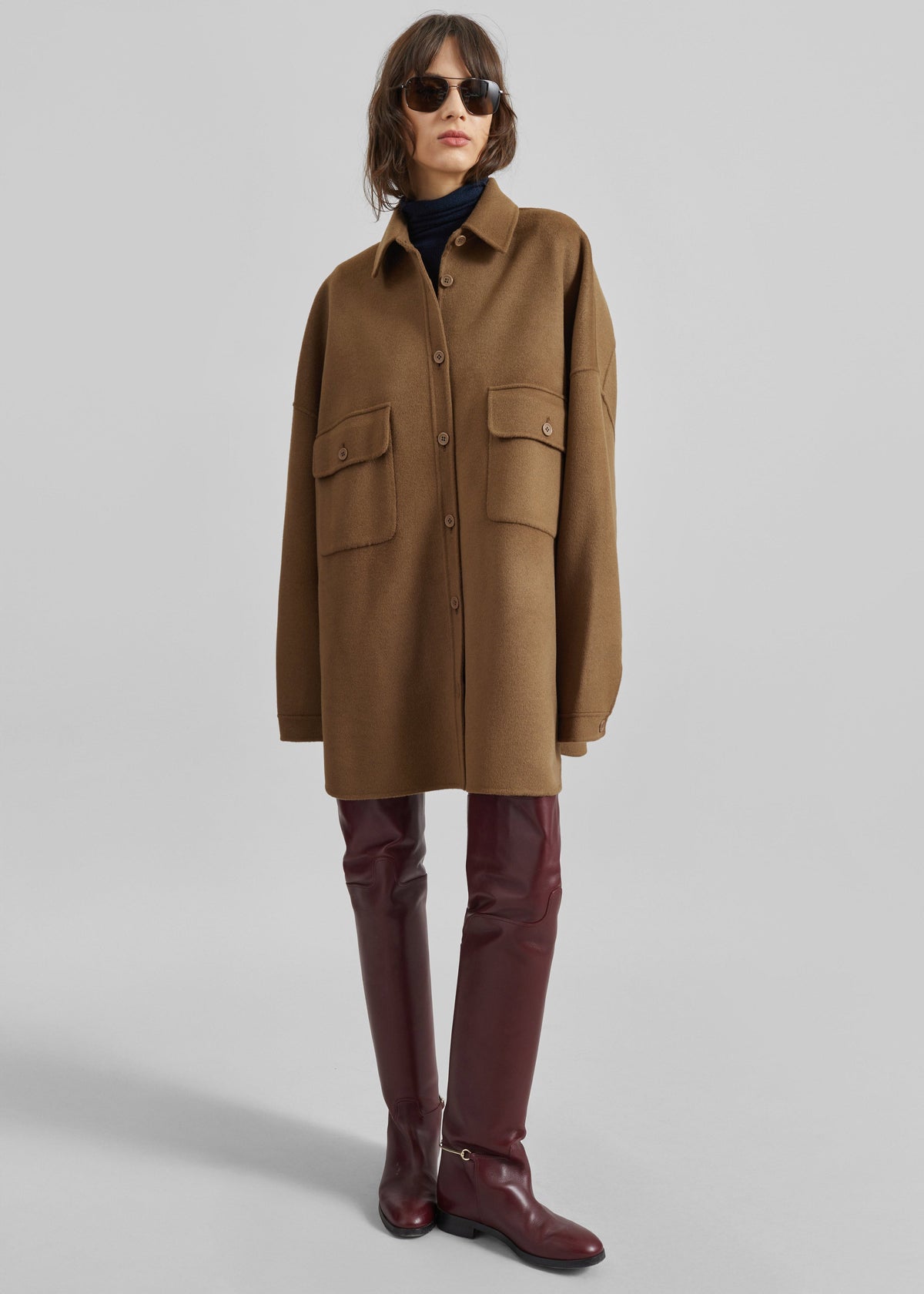 Dallas Wool Overshirt - Camel – view 2 of 7