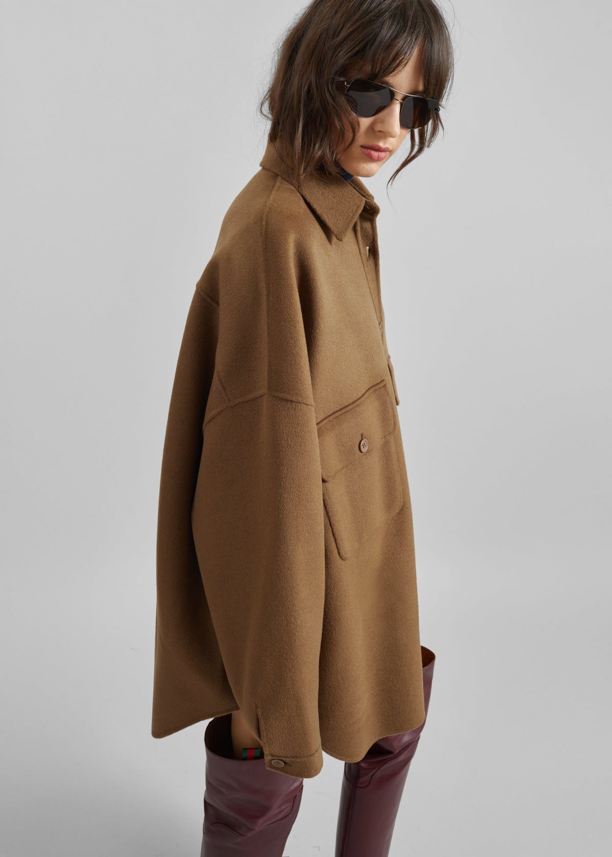Dallas Wool Overshirt - Camel – view 3 of 7