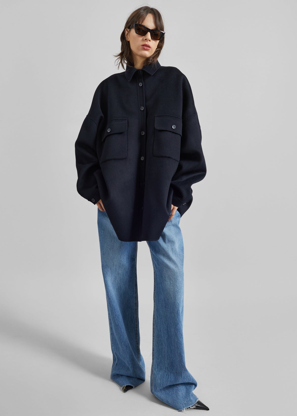 Dallas Wool Overshirt - Navy – view 5 of 8