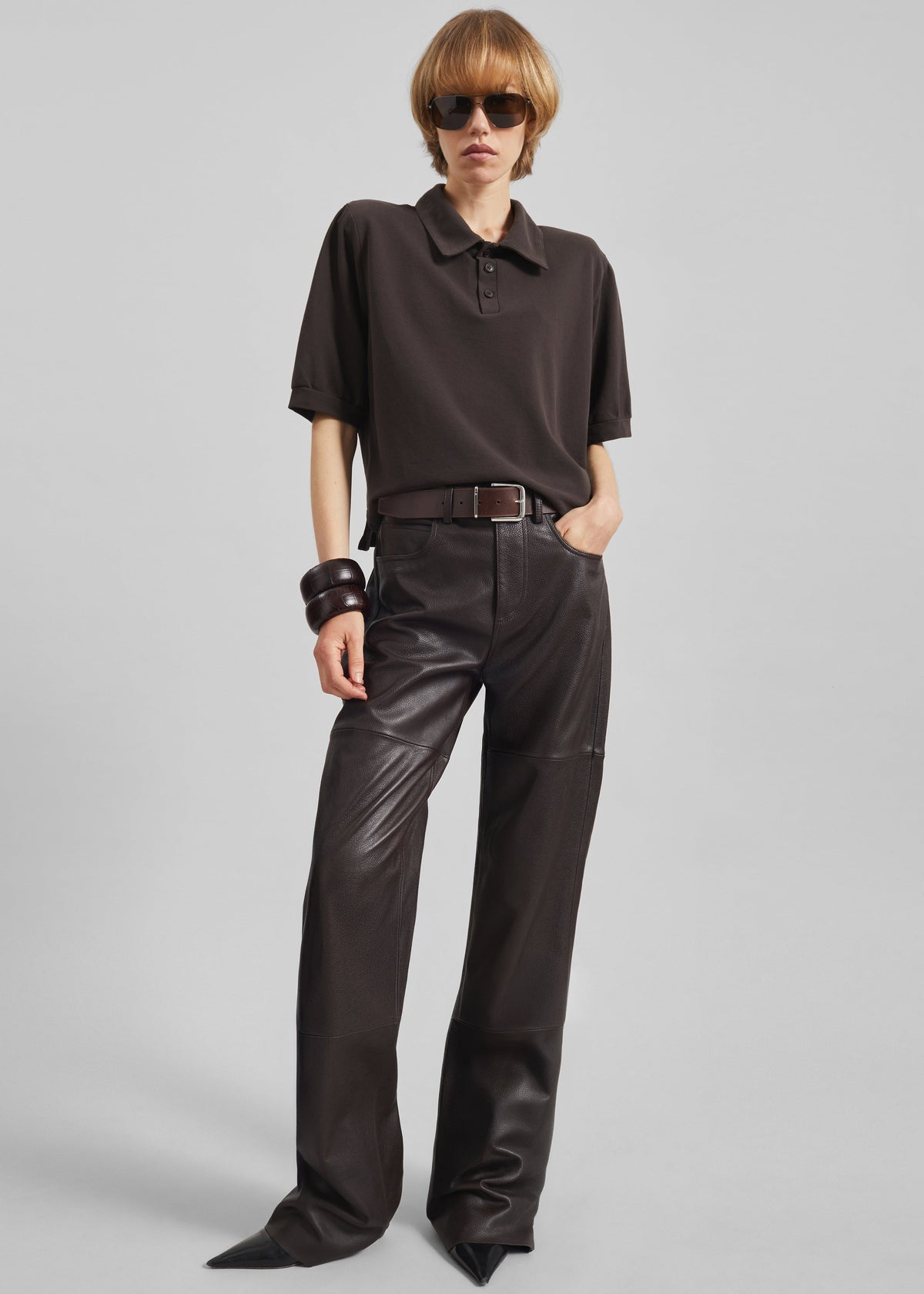 Dalston Leather Pants - Vintage Brown – view 5 of 7