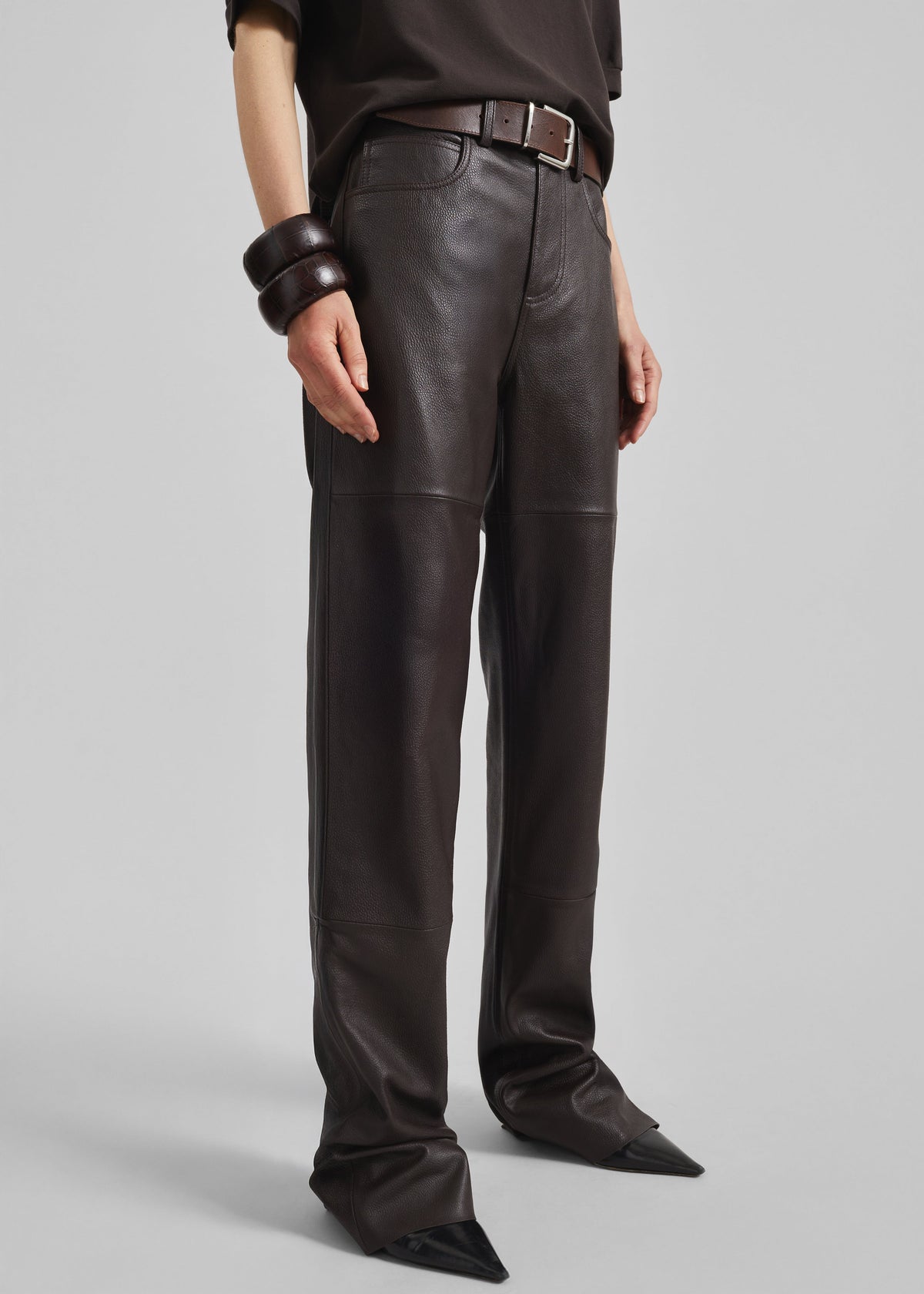 Dalston Leather Pants - Vintage Brown – view 2 of 7