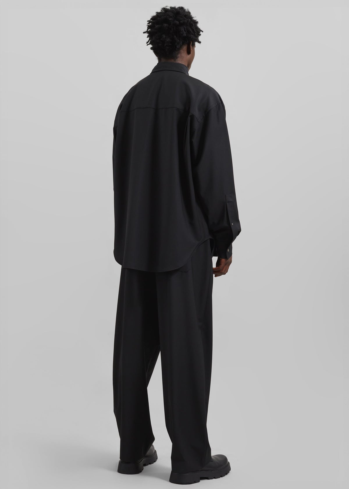 Dalton Wool Blend Shirt - Black – view 8 of 9
