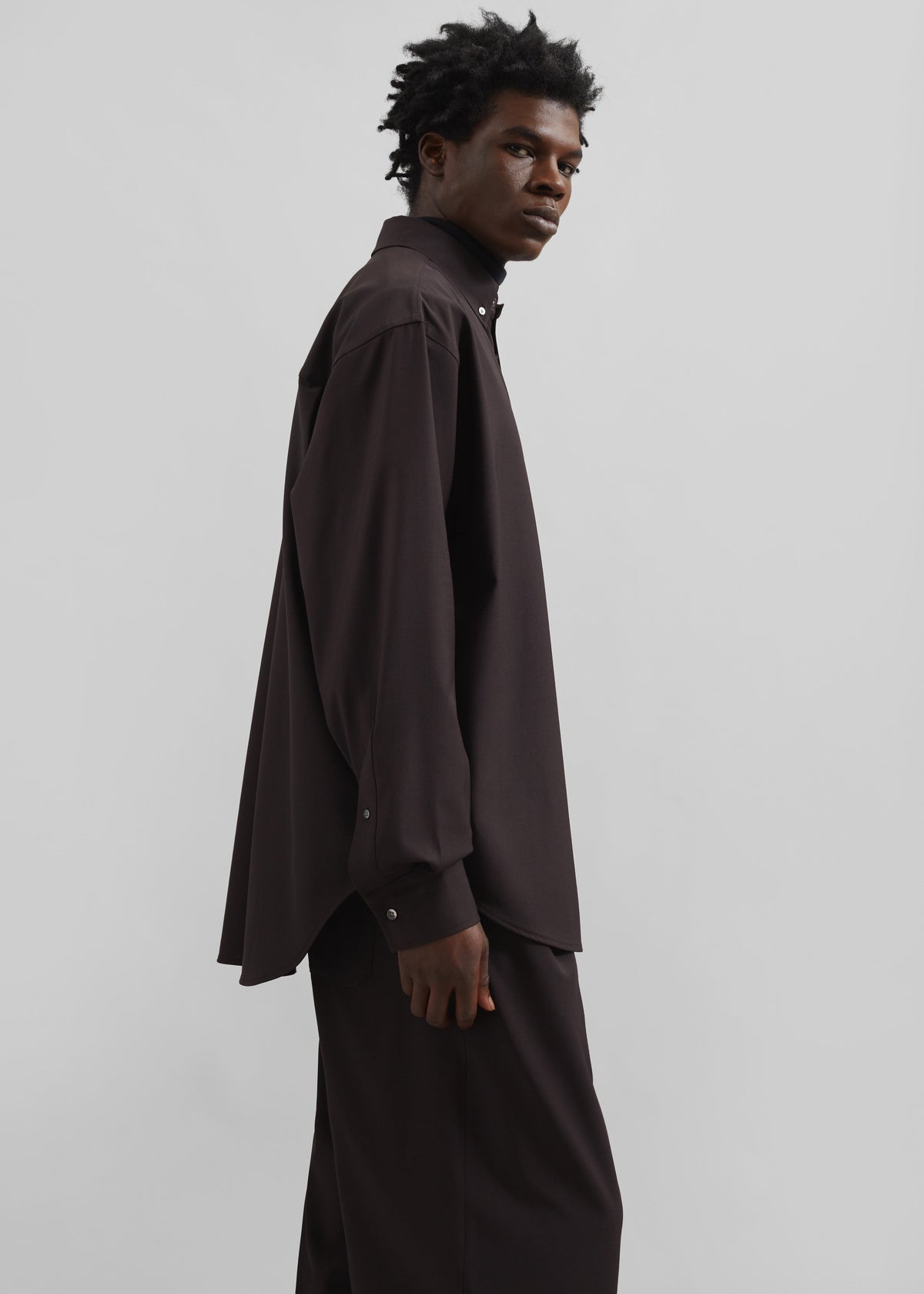 Dalton Wool Blend Shirt - Brown – view 4 of 8