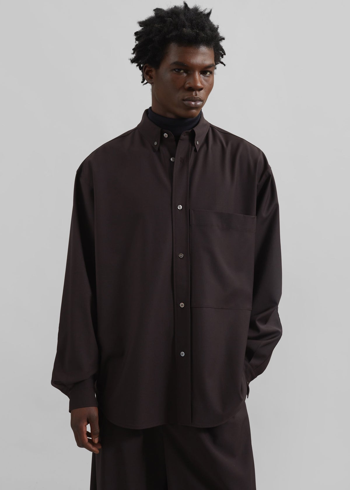 Dalton Wool Blend Shirt - Brown – view 1 of 8