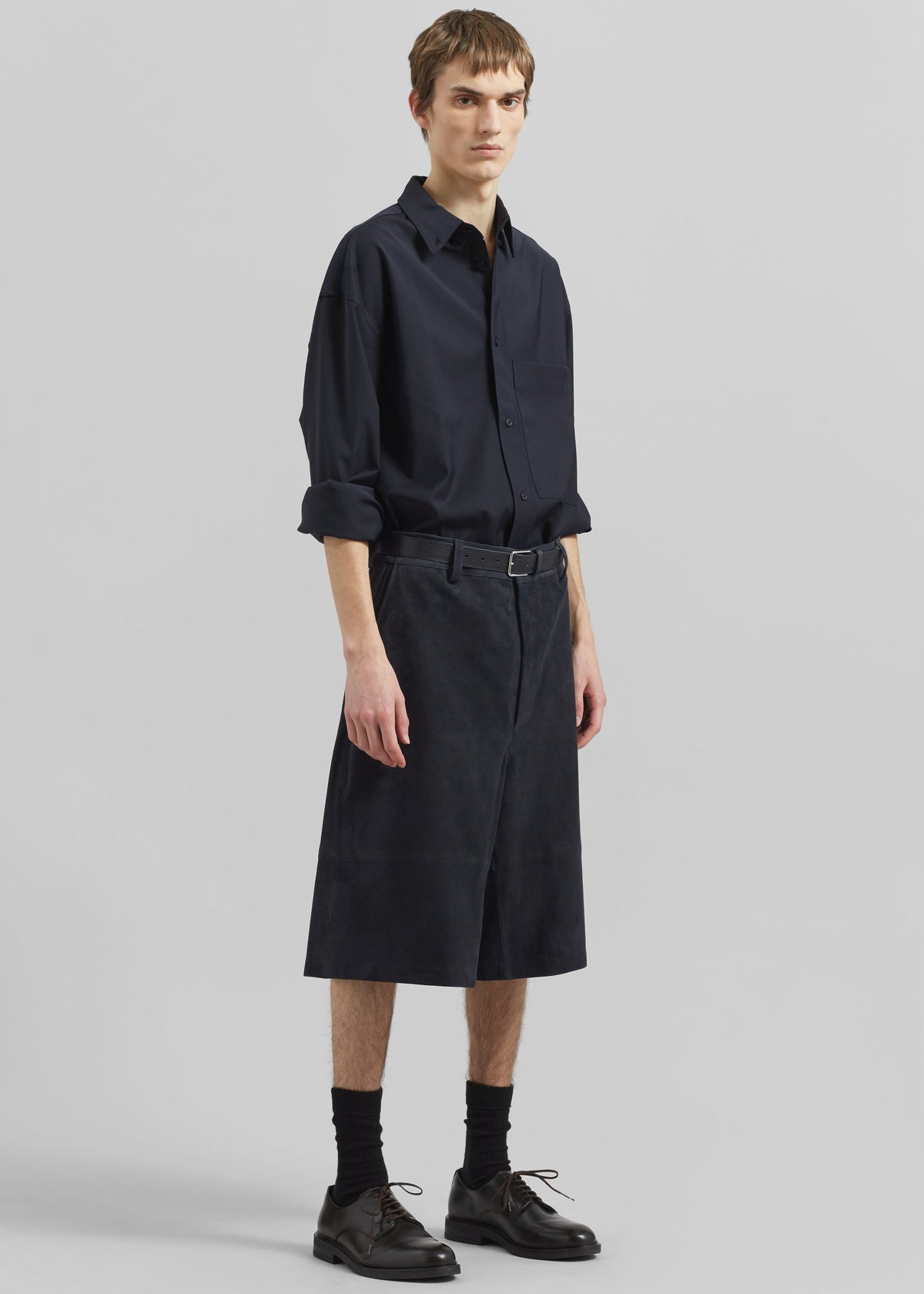 Dalton Wool Blend Shirt - Dark Navy – view 6 of 8